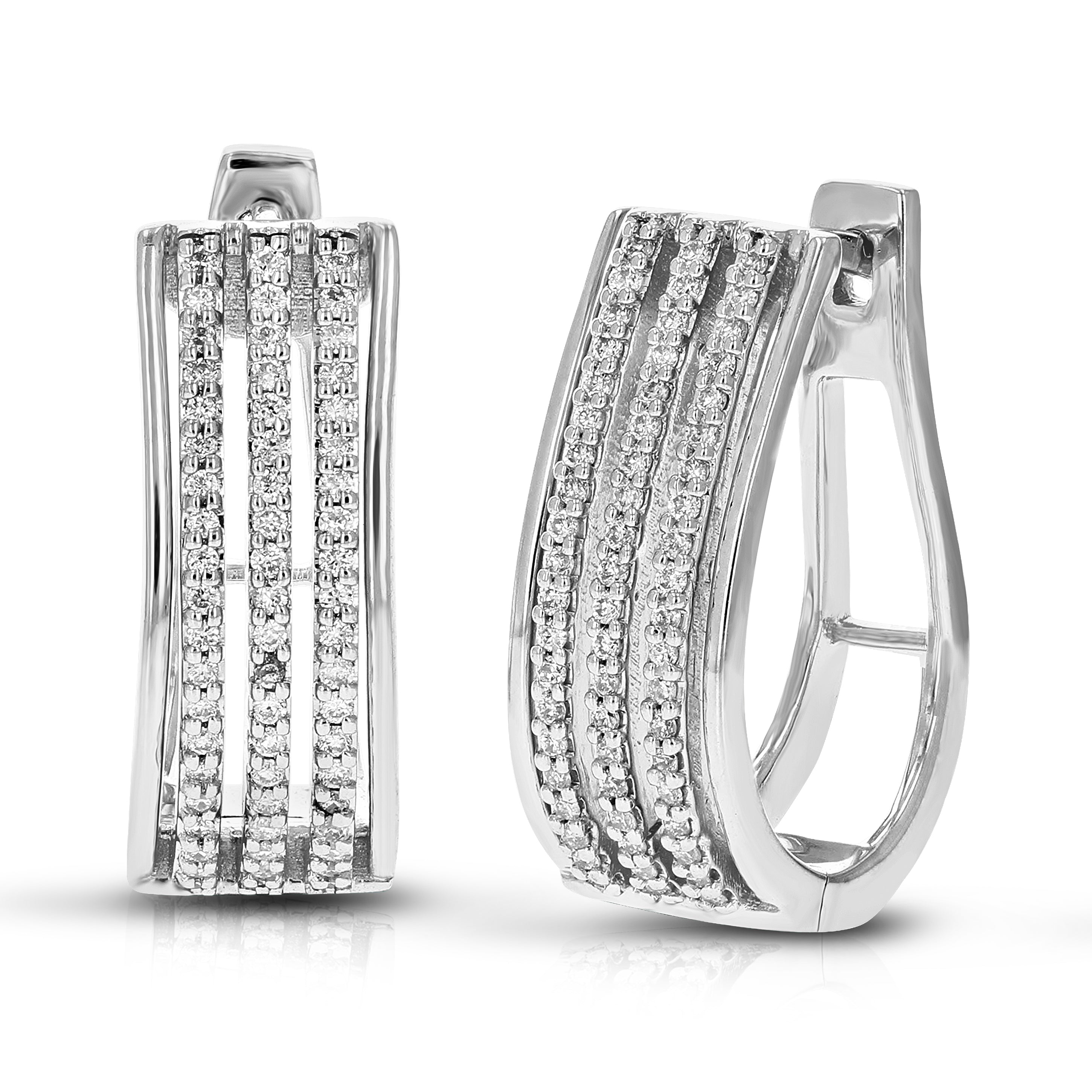 925 Silver Three Diamond Hoop Earring, offers Diamond Hoop Earrings, Diamond Silver Earrings, Hoop Earrings, Silver diamond Hoop Earrings, Hoop