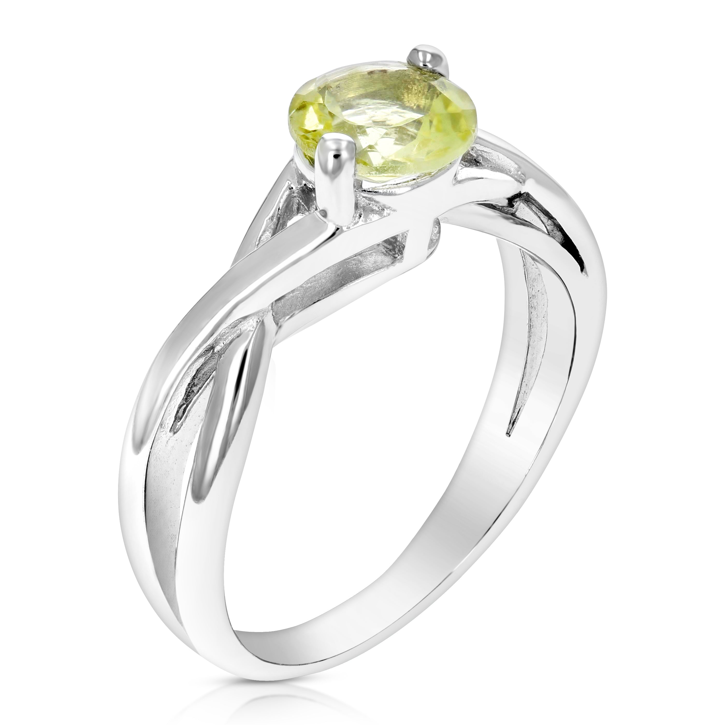 Lemon quartz hot sterling silver ring