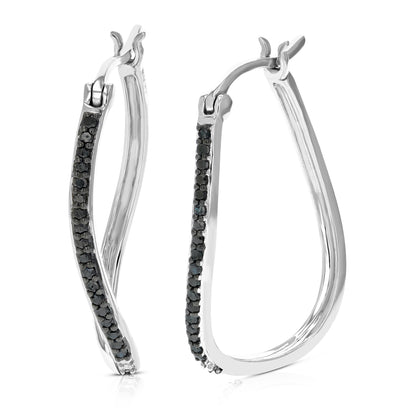 Black Diamond Hoop Earrings