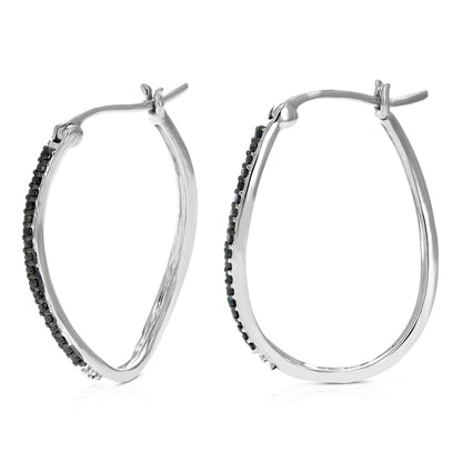 Black Diamond Hoop Earrings