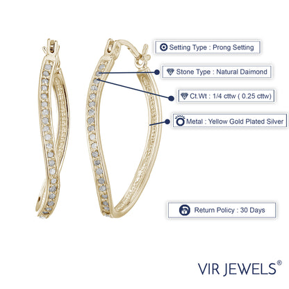 Wave Diamond Hoop Earrings