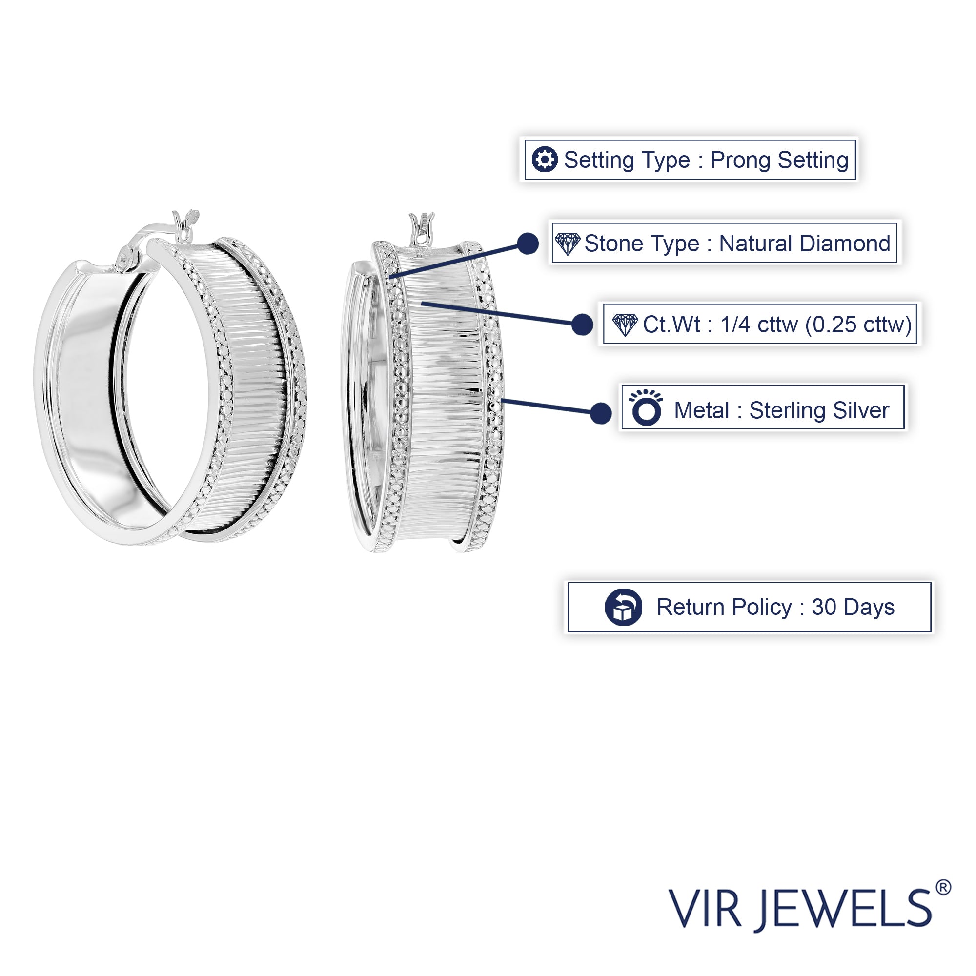 Fashion Diamond Hoop Earrings