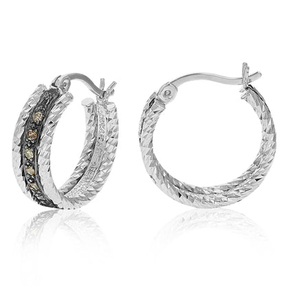 Champagne Diamond Hoop Earrings