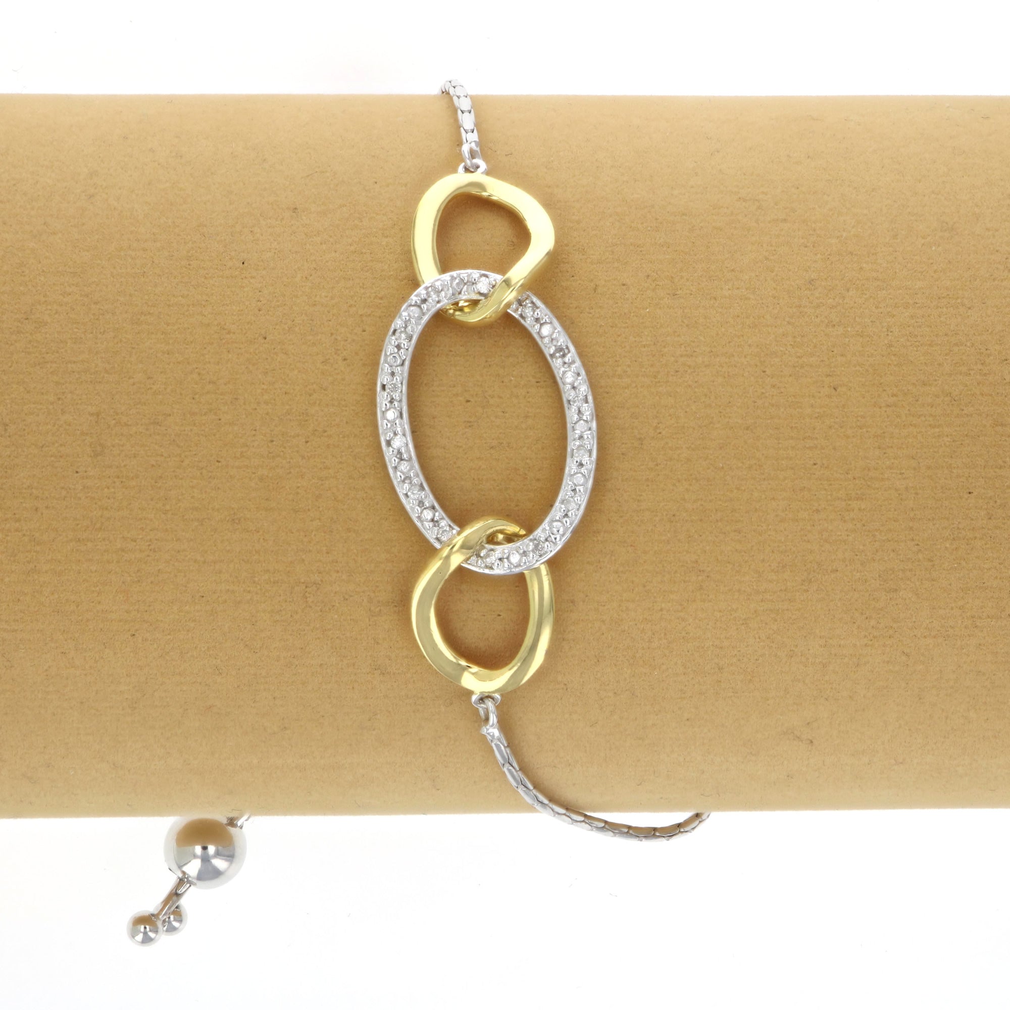 Three Loops Diamond Bolo Bracelet