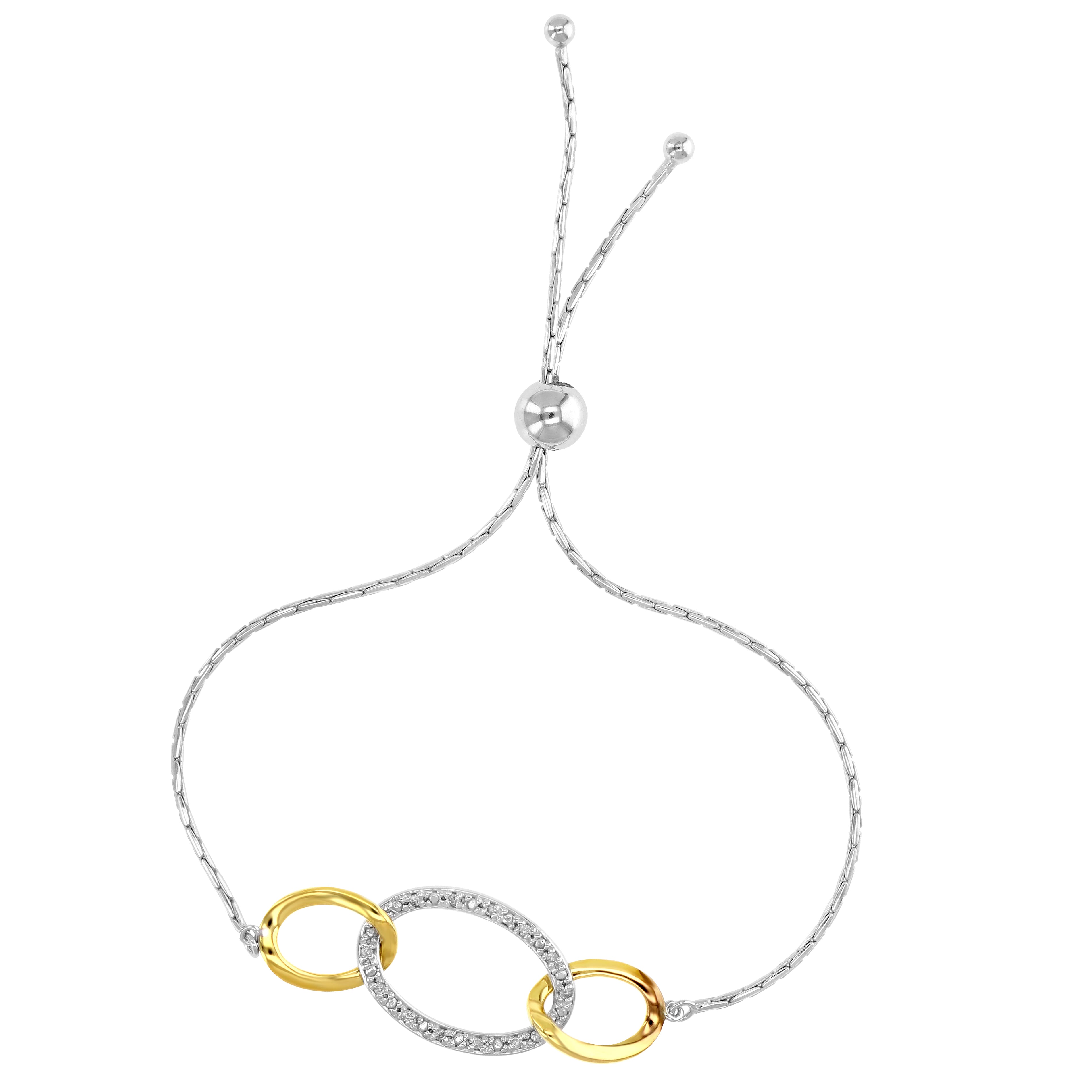 Three Loops Diamond Bolo Bracelet