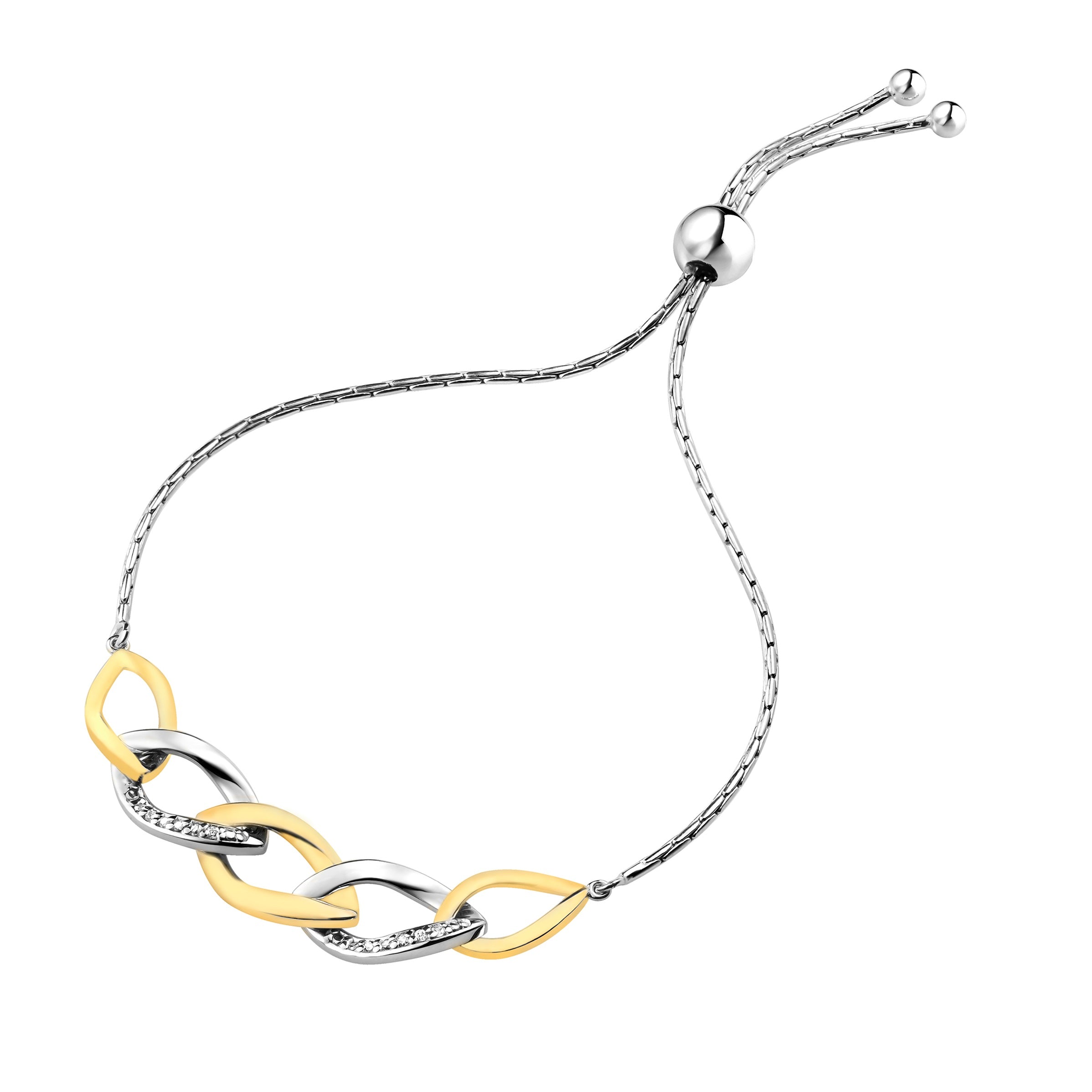 Beaded Chain Diamond Bolo Bracelet