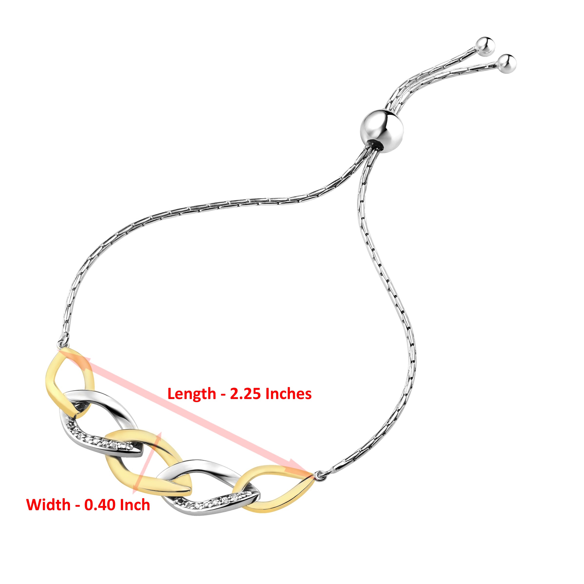 Beaded Chain Diamond Bolo Bracelet