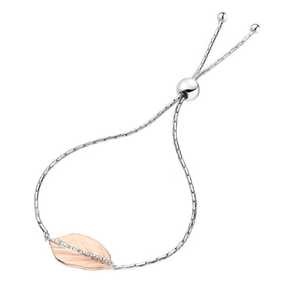 Rose Leaf Diamond Bolo Bracelet