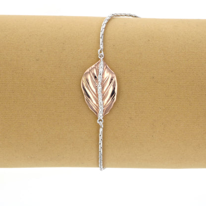 Rose Leaf Diamond Bolo Bracelet