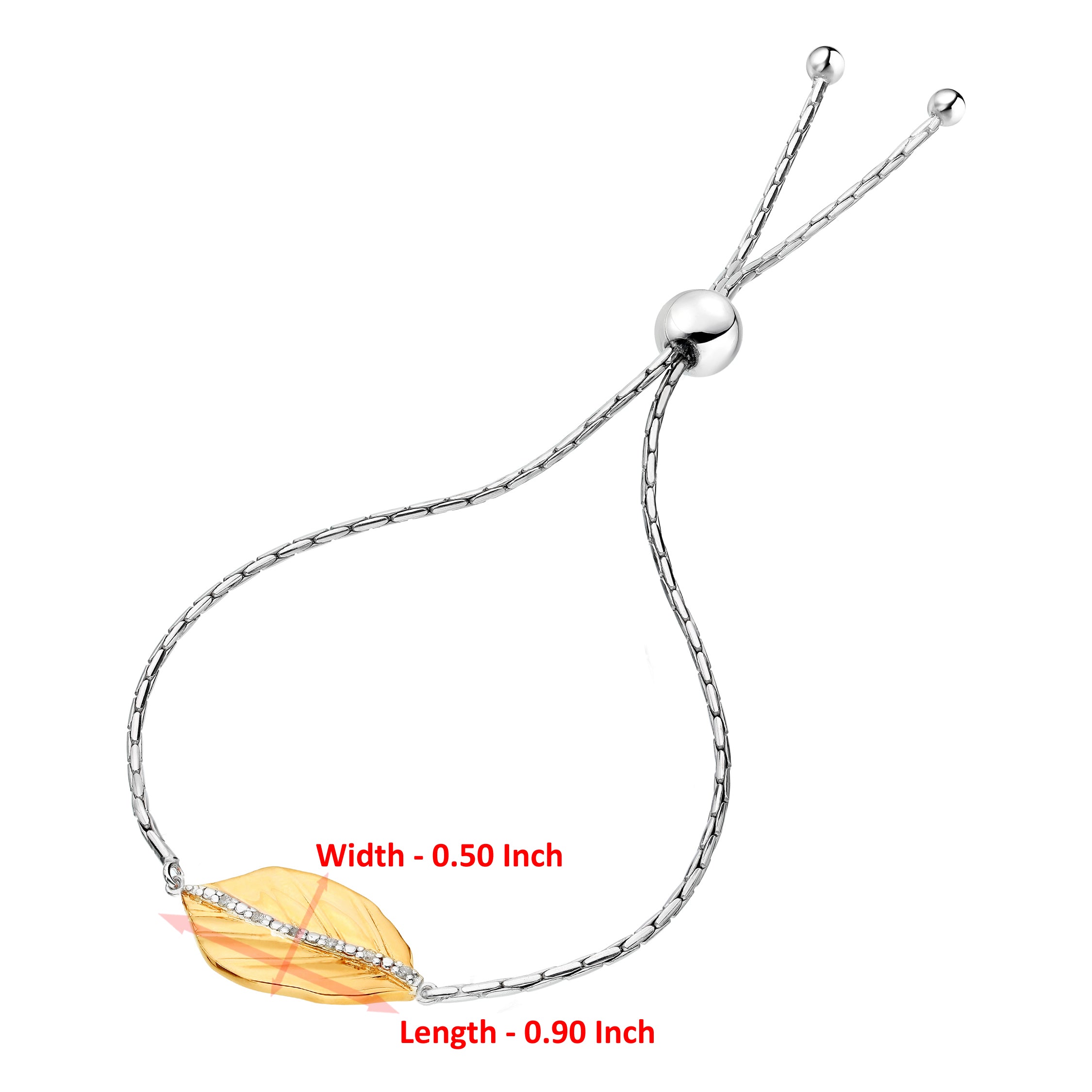 Golden Leaf Diamond Bolo Bracelet
