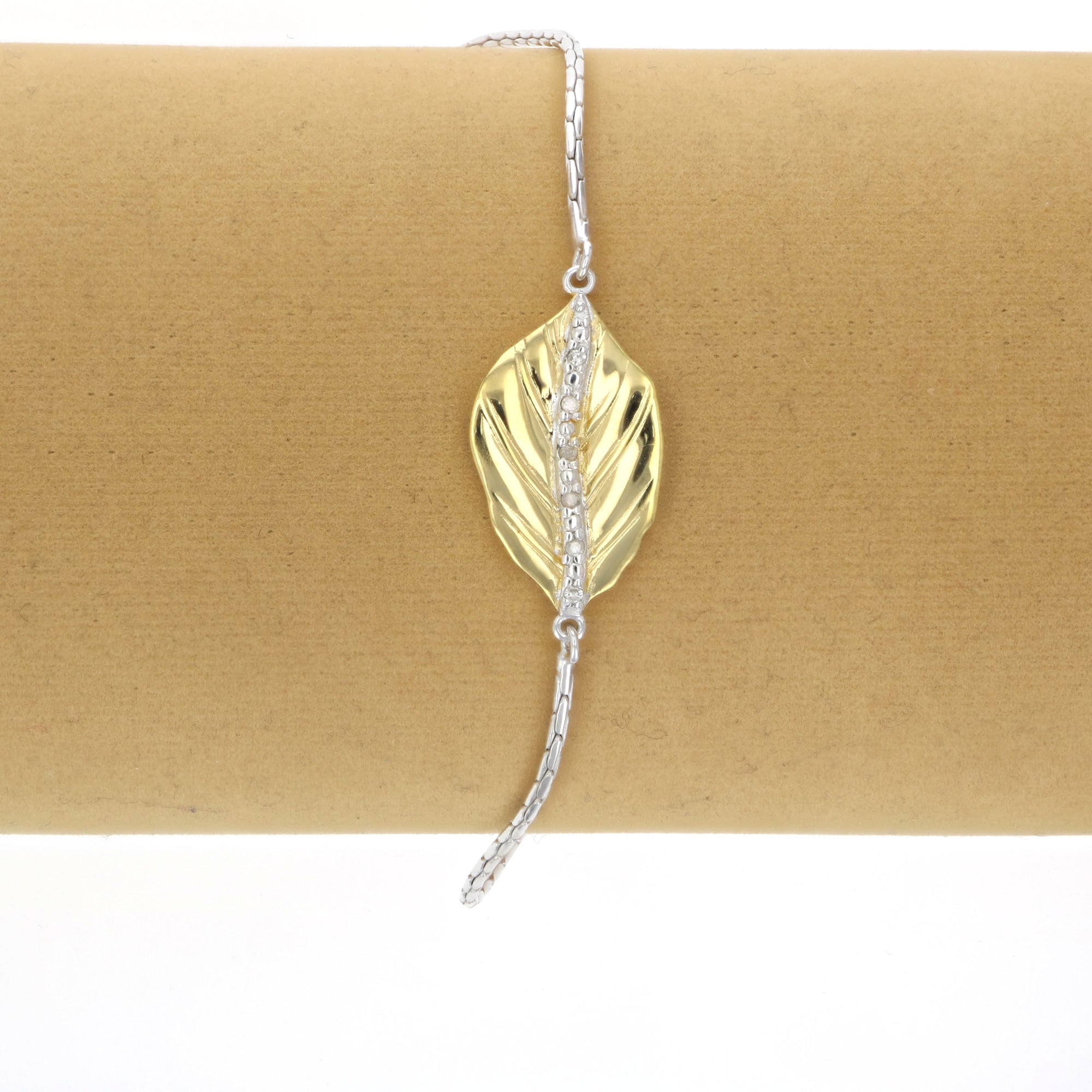 Golden Leaf Diamond Bolo Bracelet