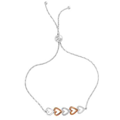 Linked Hearts Diamond Bolo Bracelet