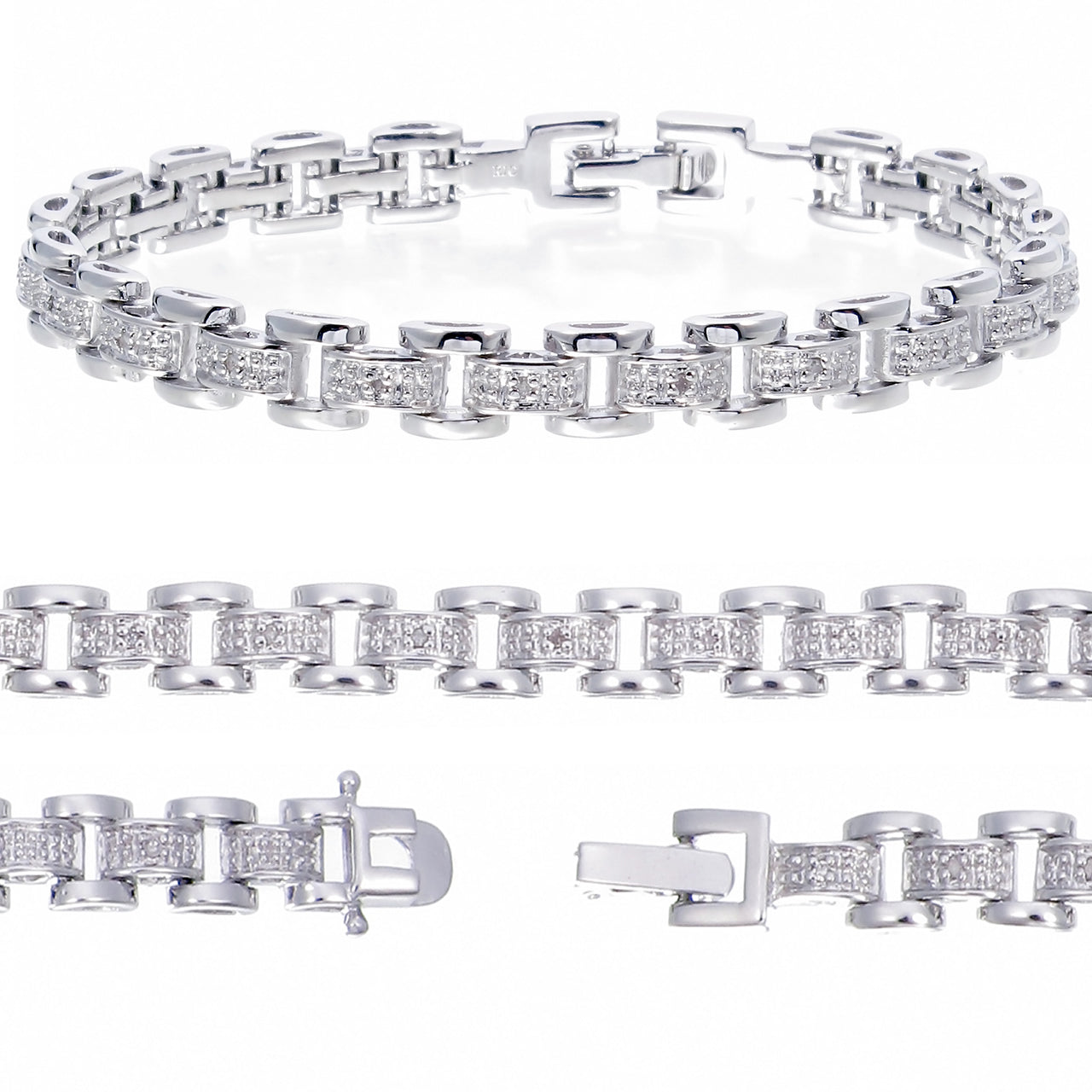 Rail Block Diamond Bracelet