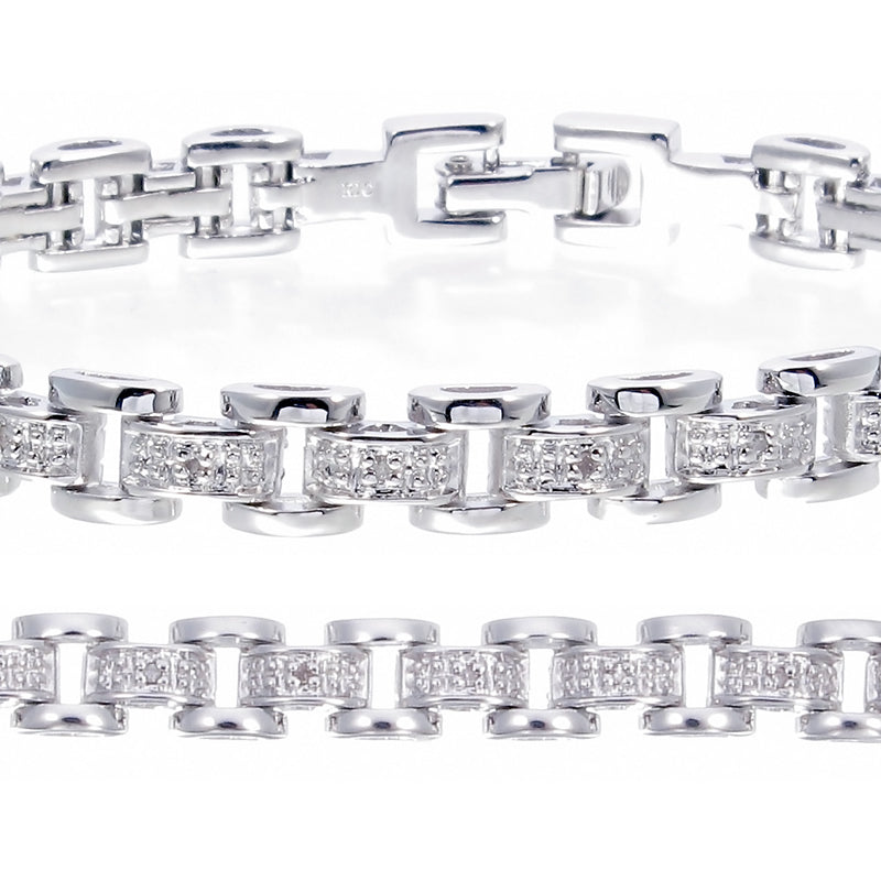 Rail Block Diamond Bracelet