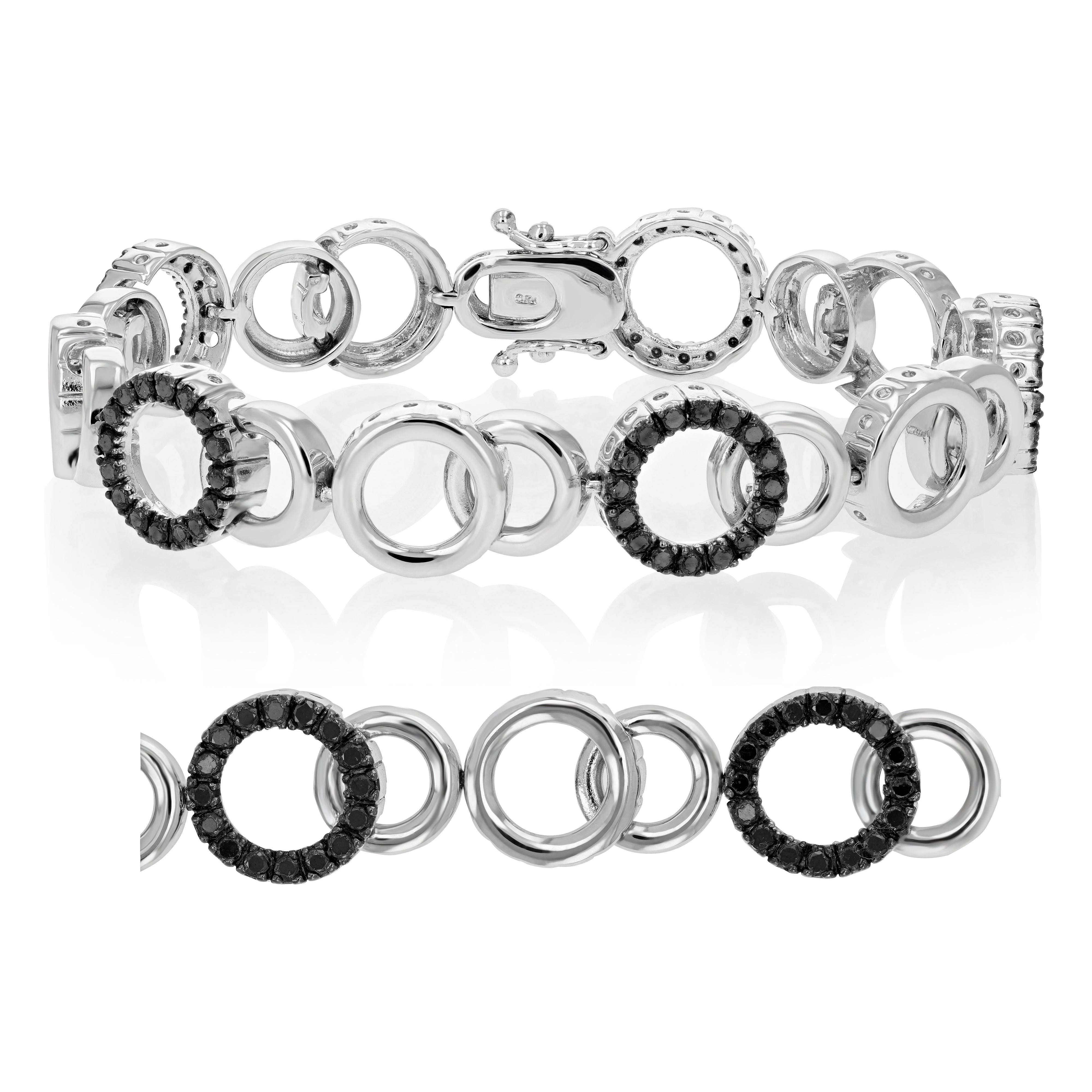 Circle Connected Black Diamond Bracelet