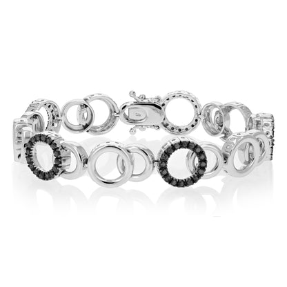 Circle Connected Black Diamond Bracelet