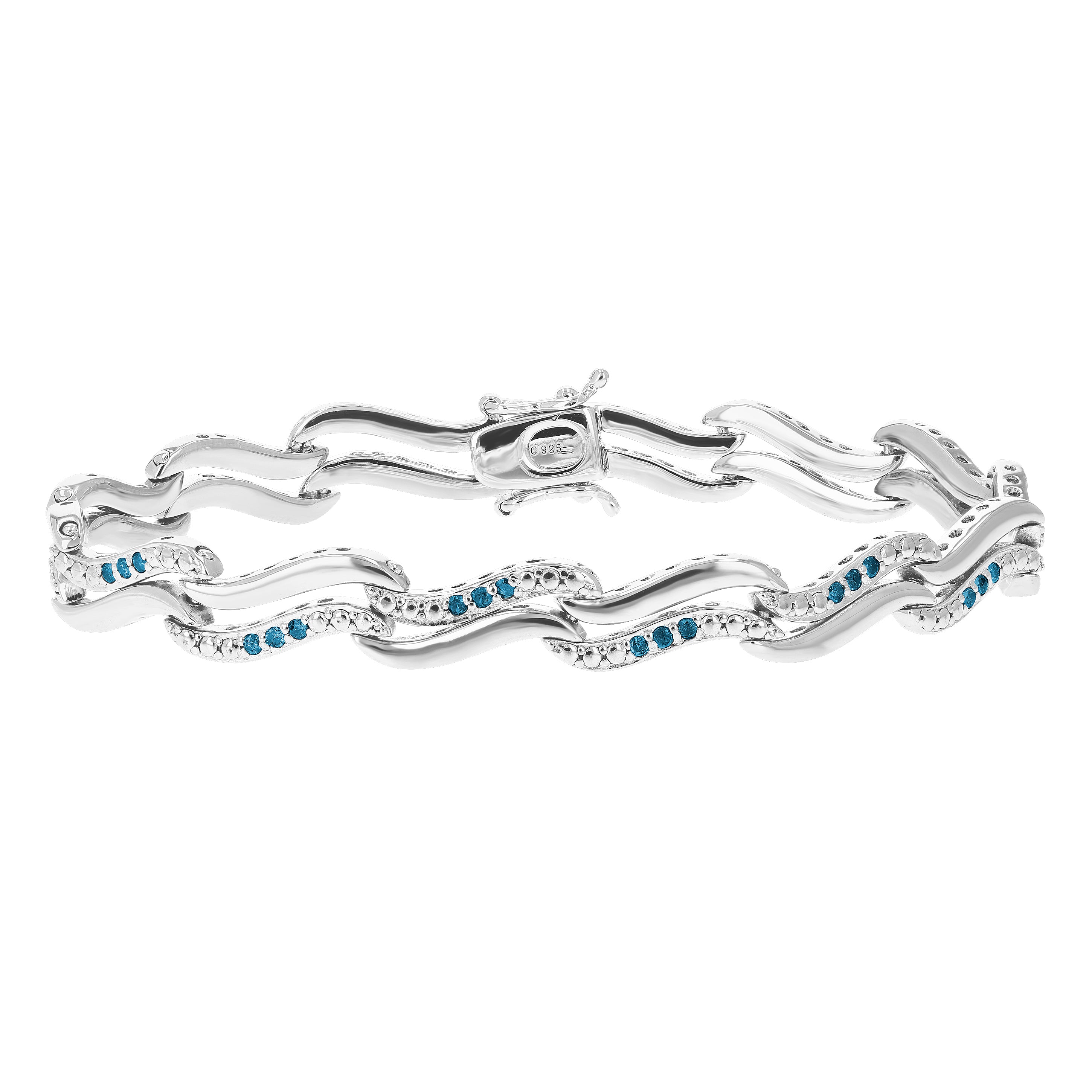 Blue Wave Chain Diamond Bracelet