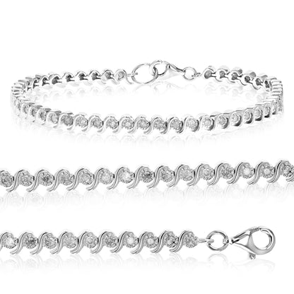 S Link Diamond Tennis Bracelet