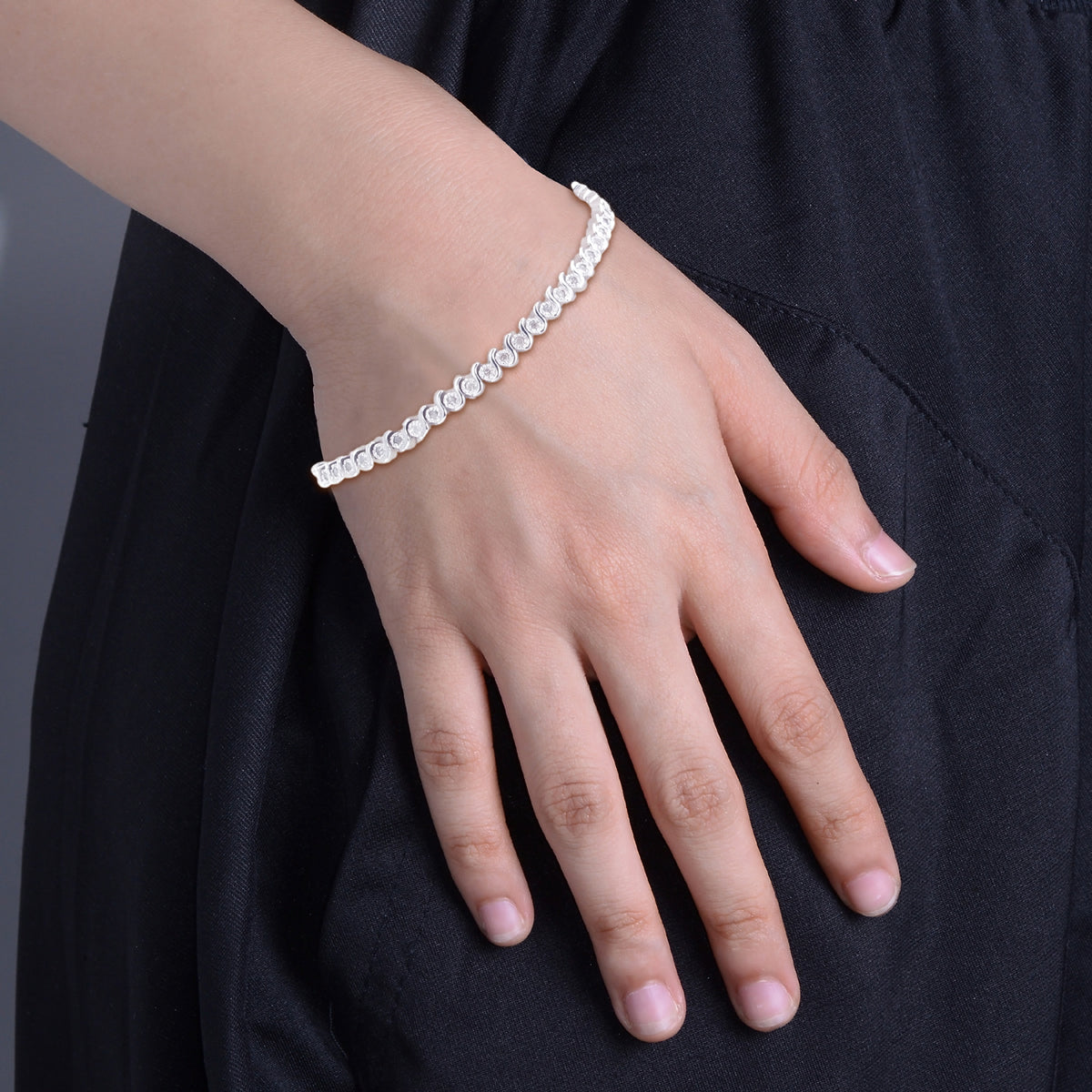 S Link Diamond Tennis Bracelet