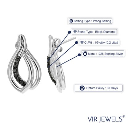 Diamond Twisted Drop Stud Earrings