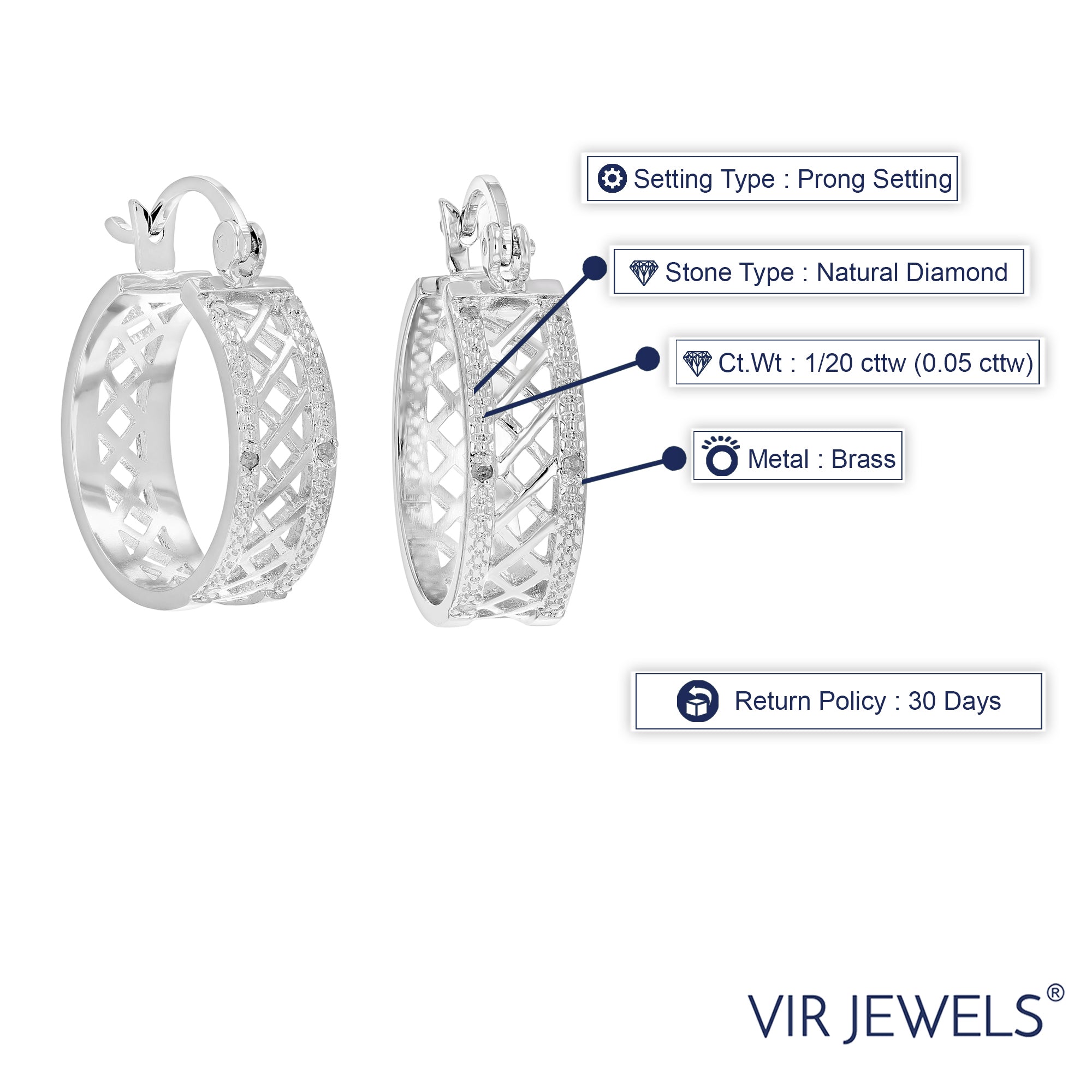 Fashion Diamond Hoop Earrings