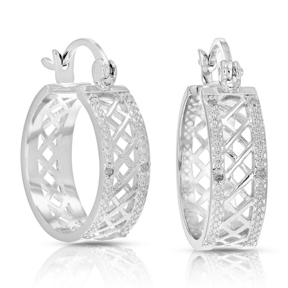 Fashion Diamond Hoop Earrings