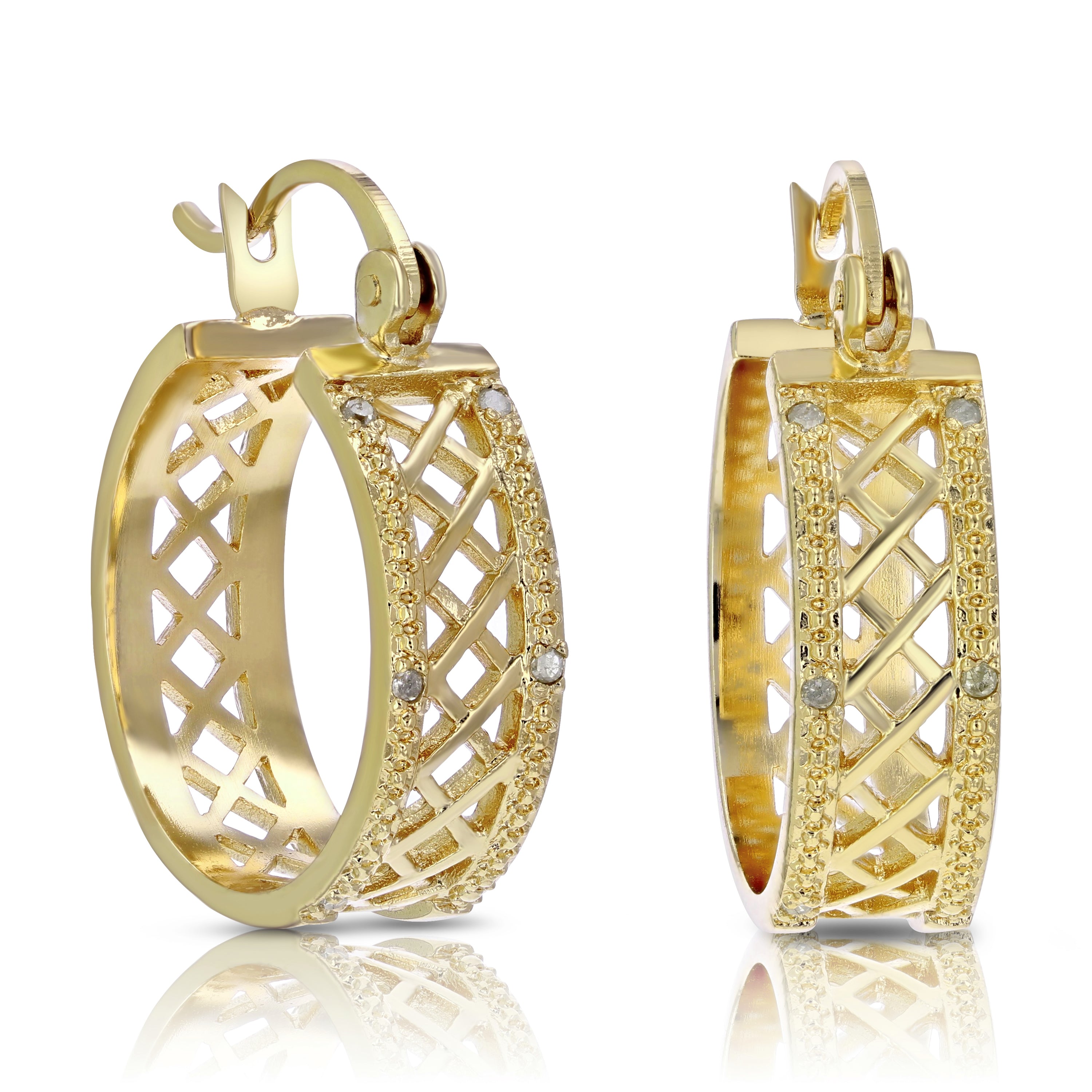 Fashion Diamond Hoop Earrings