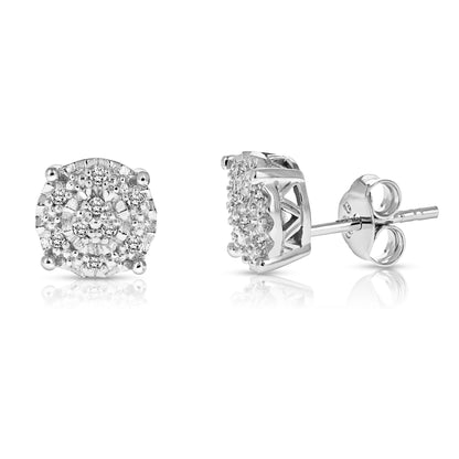 Diamond Composite Round Earrings