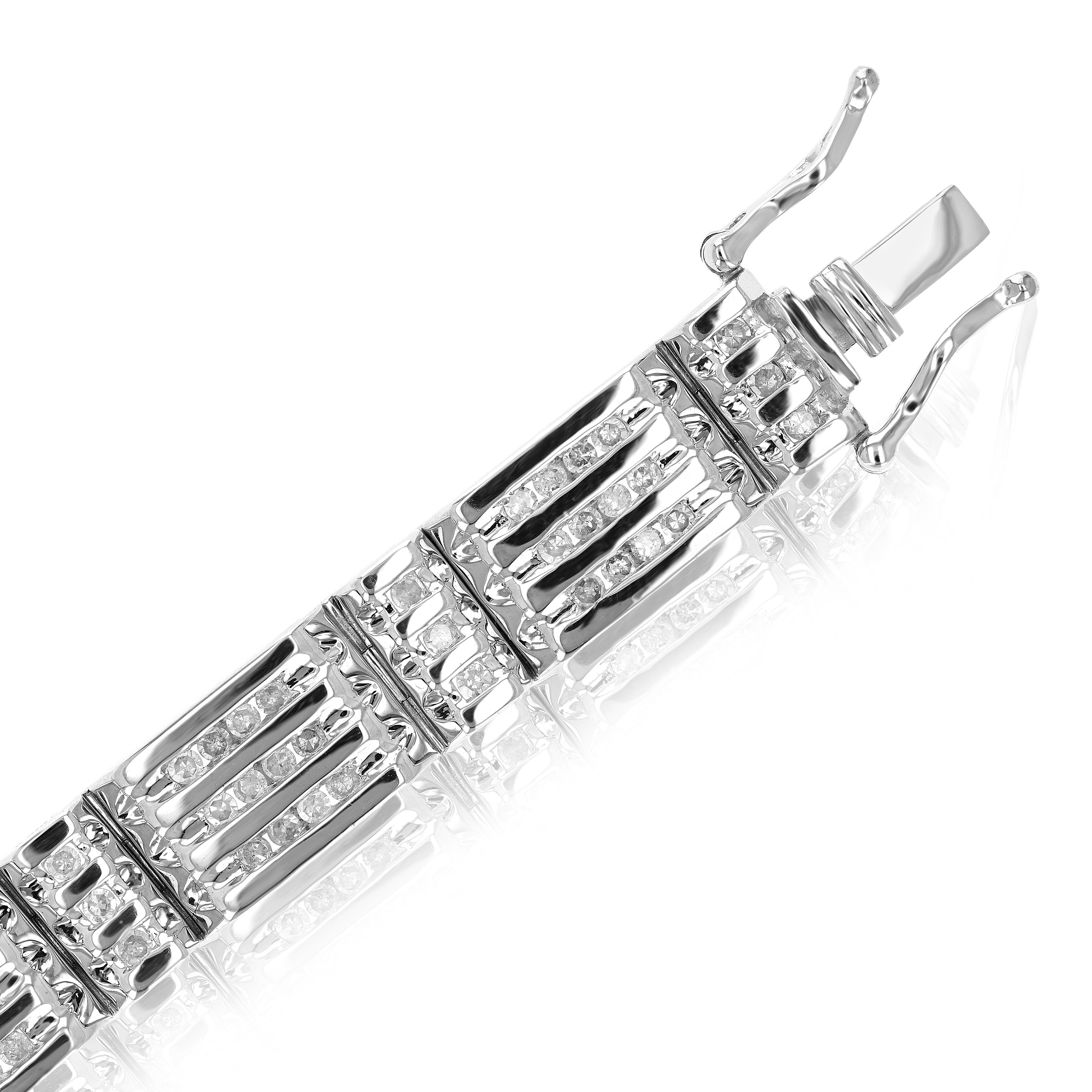 Diamond Three Row Station Men's Bracelet