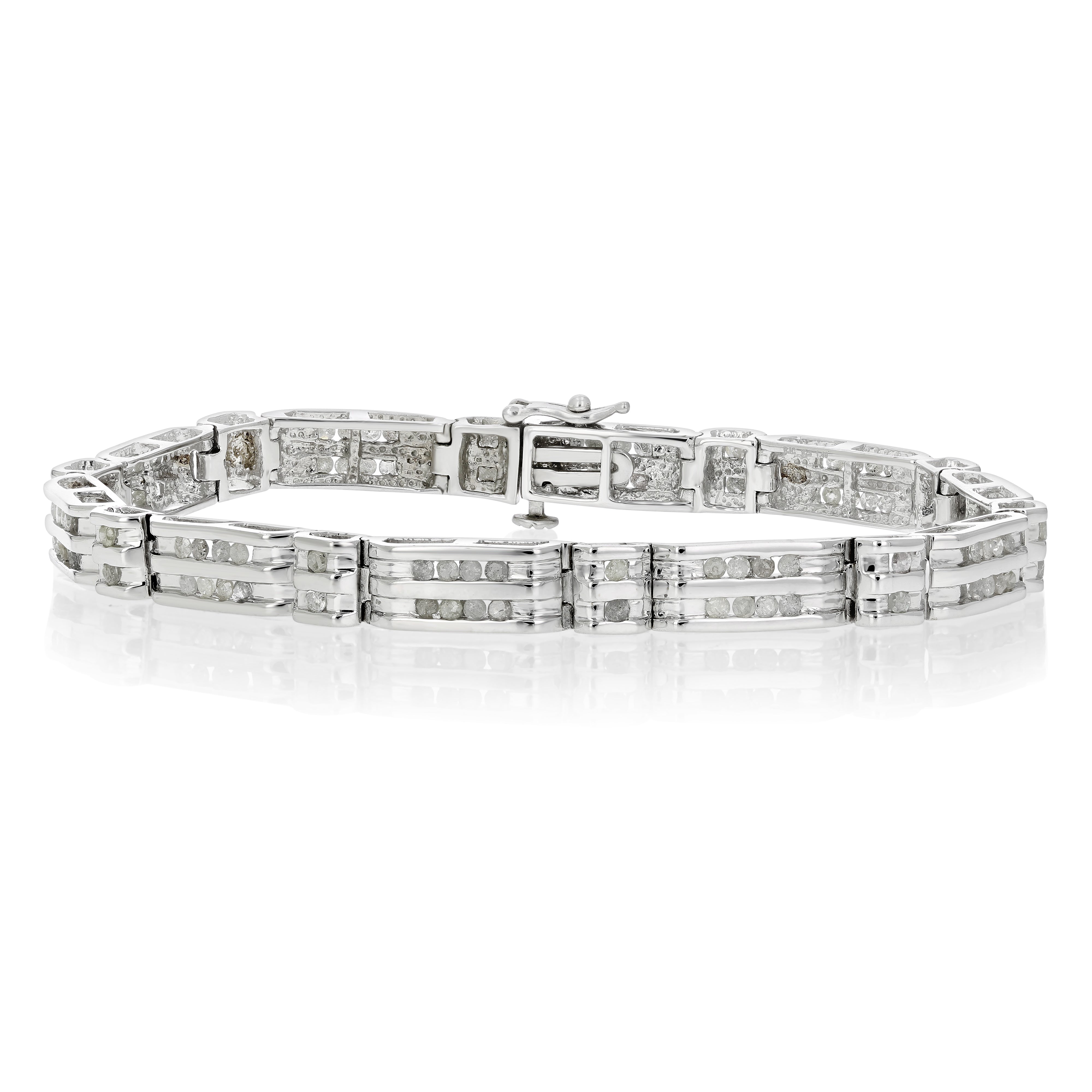 Diamond Two Row Station Men's Bracelet