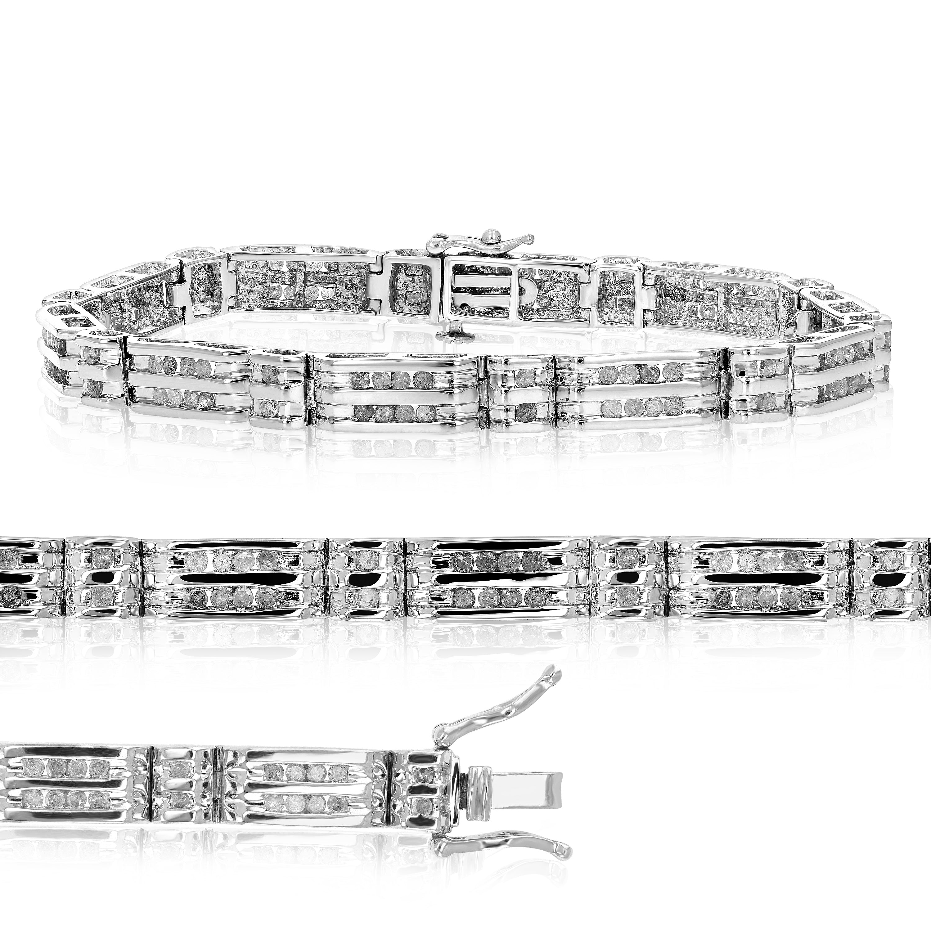 Diamond Two Row Station Men's Bracelet