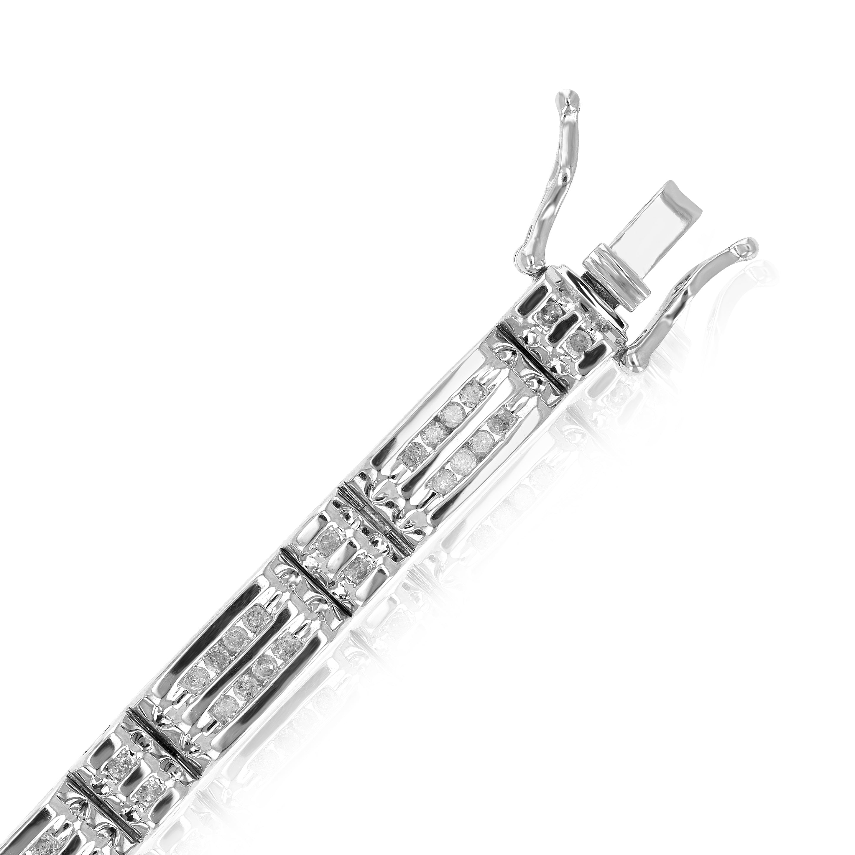 Diamond Two Row Station Men's Bracelet