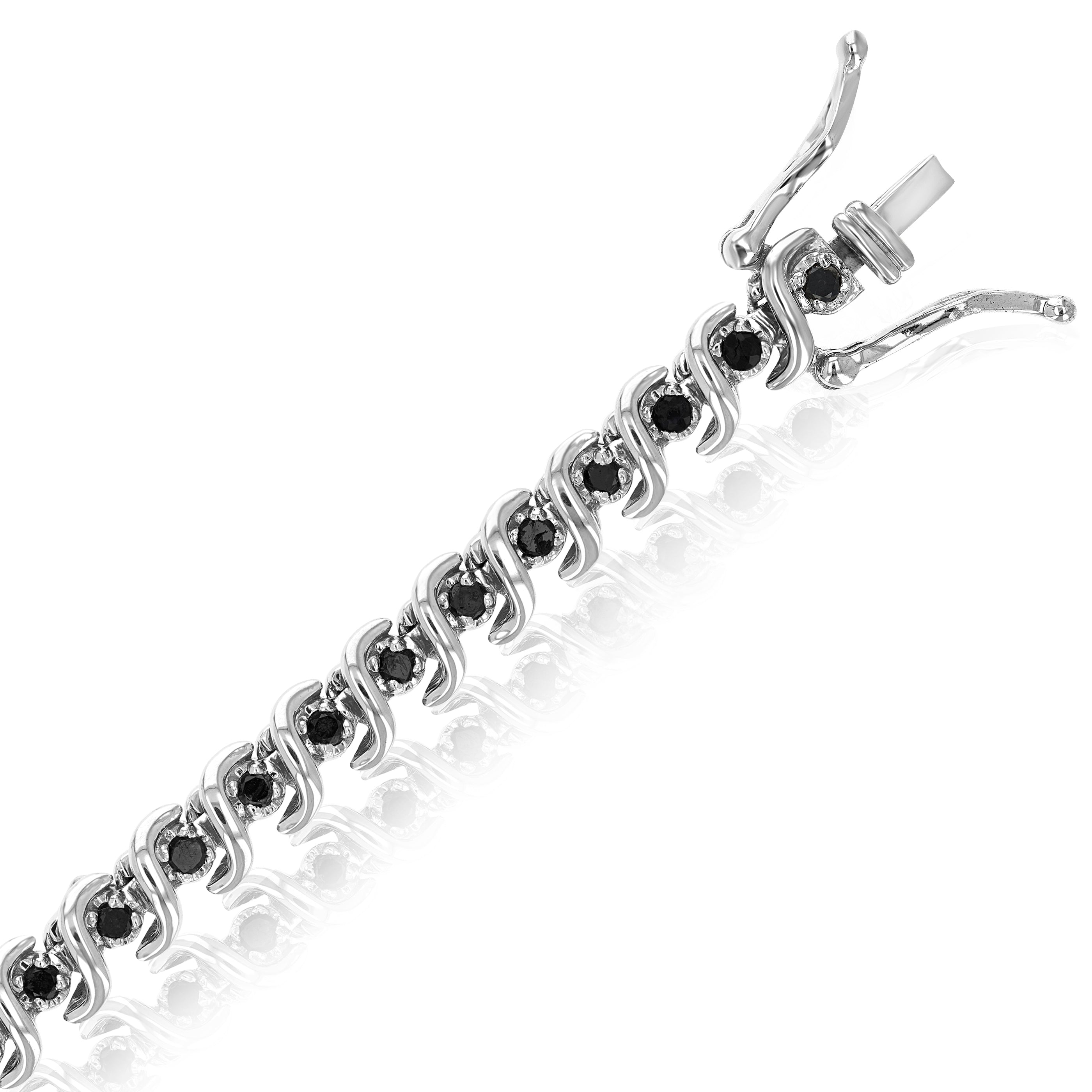 Black S Link Diamond Bracelet