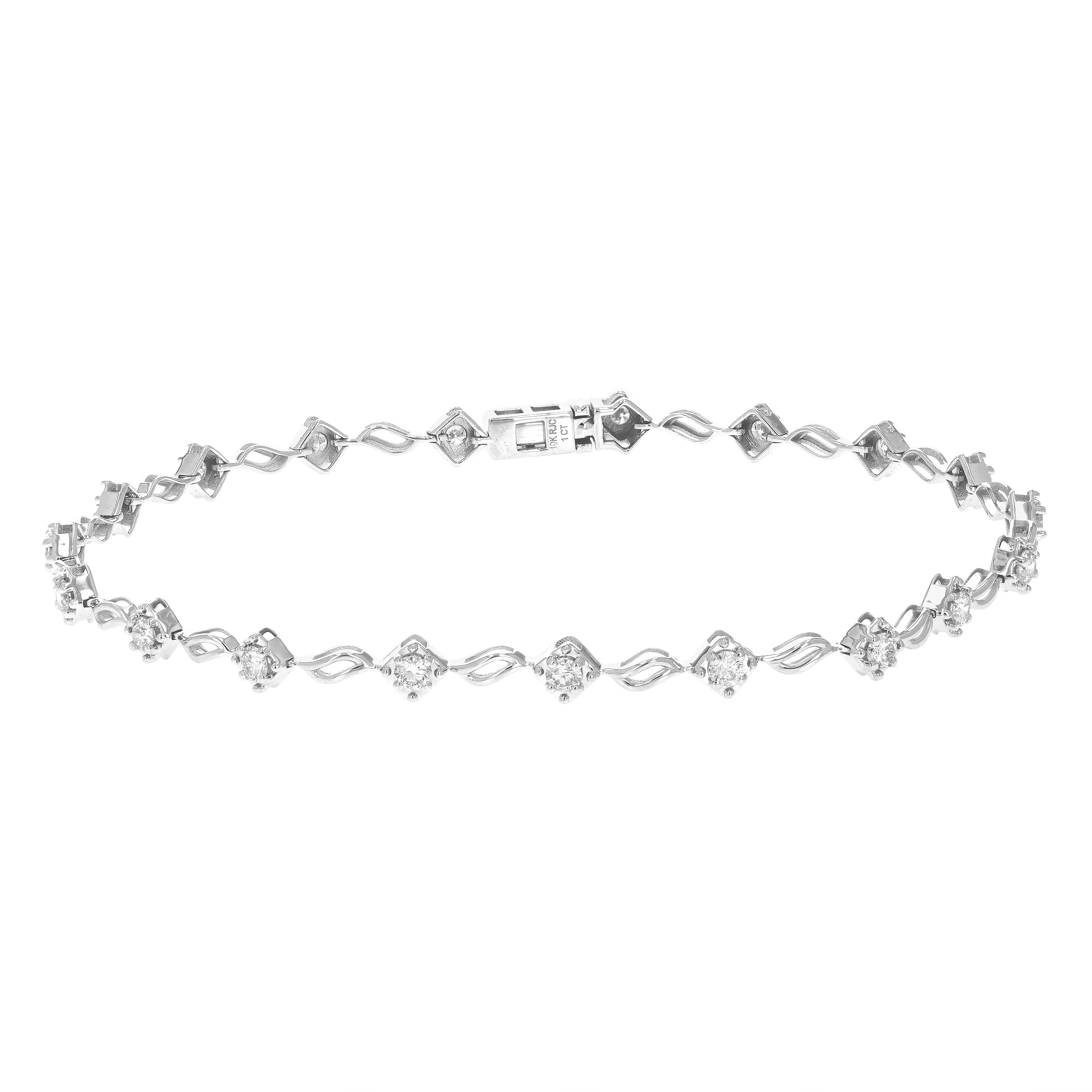 Round Leaf Tennis Bracelet