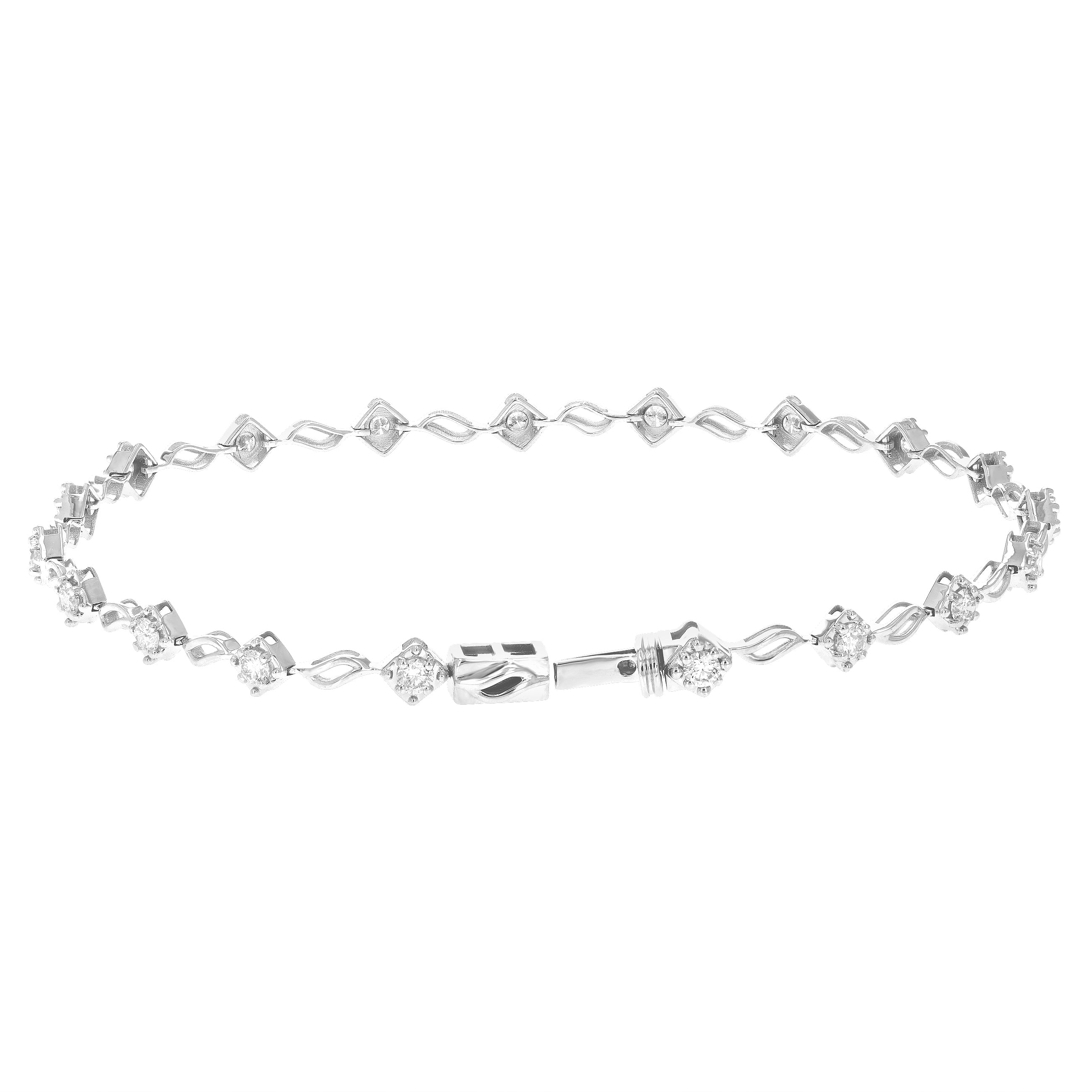 Round Leaf Tennis Bracelet