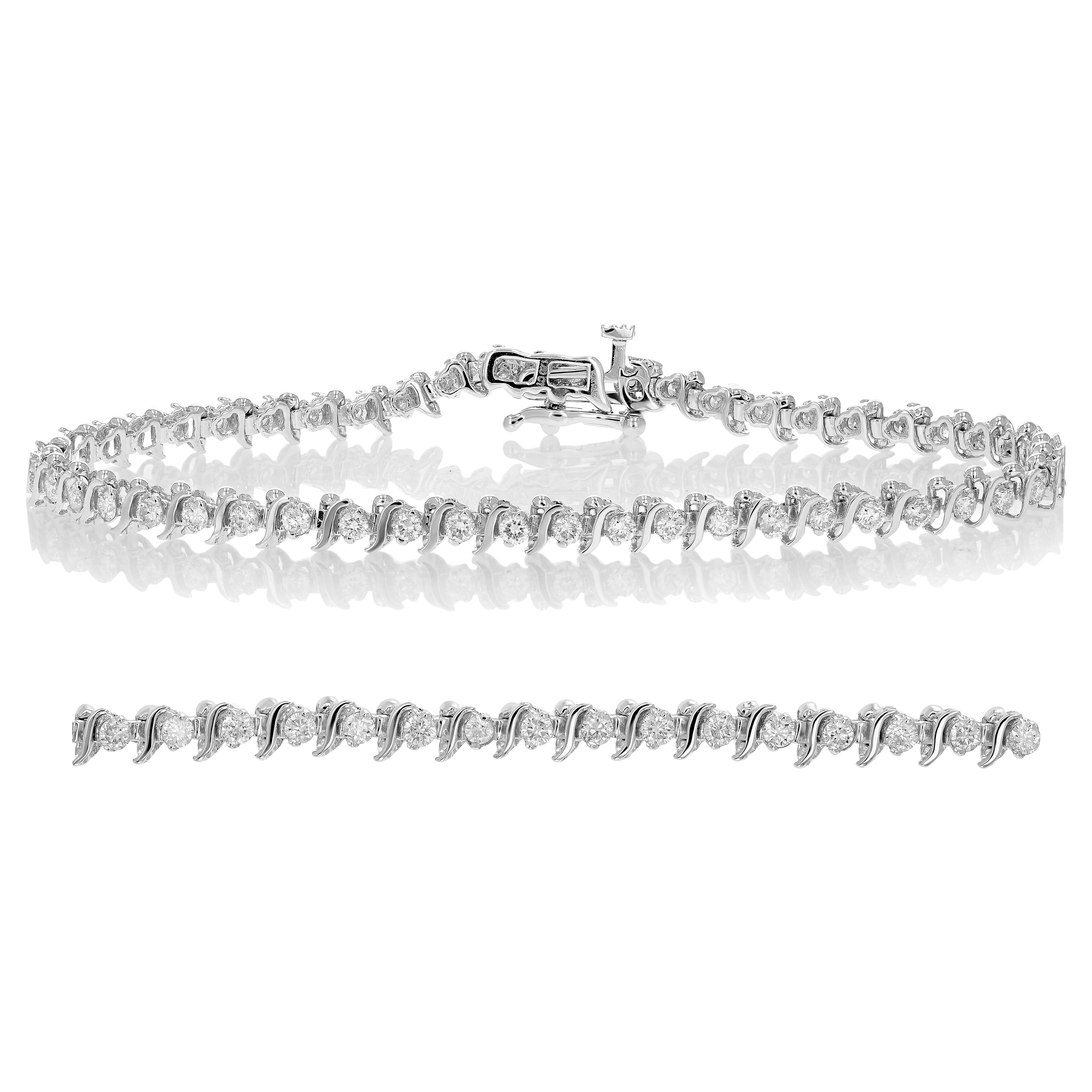 Diamond S Link Tennis Bracelet