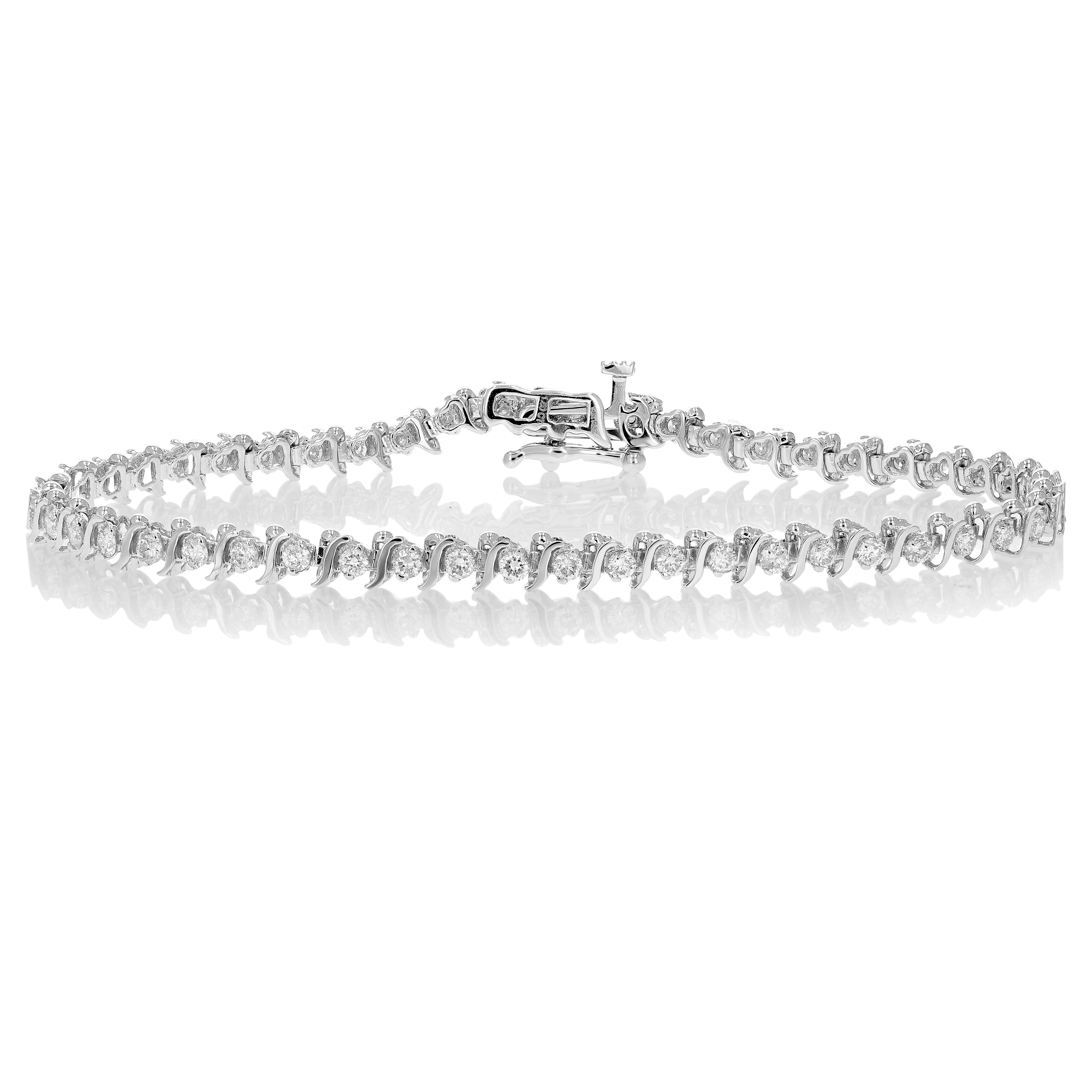 Diamond S Link Tennis Bracelet