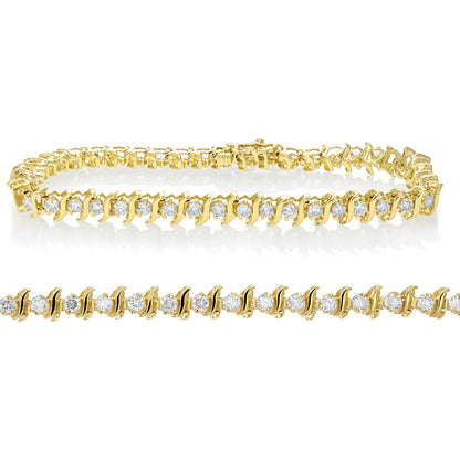 Diamond S Link Tennis Bracelet