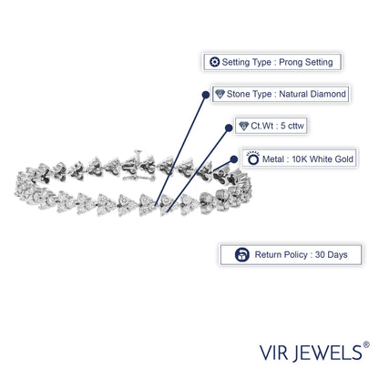 3 Stone Diamond Link Tennis Bracelet