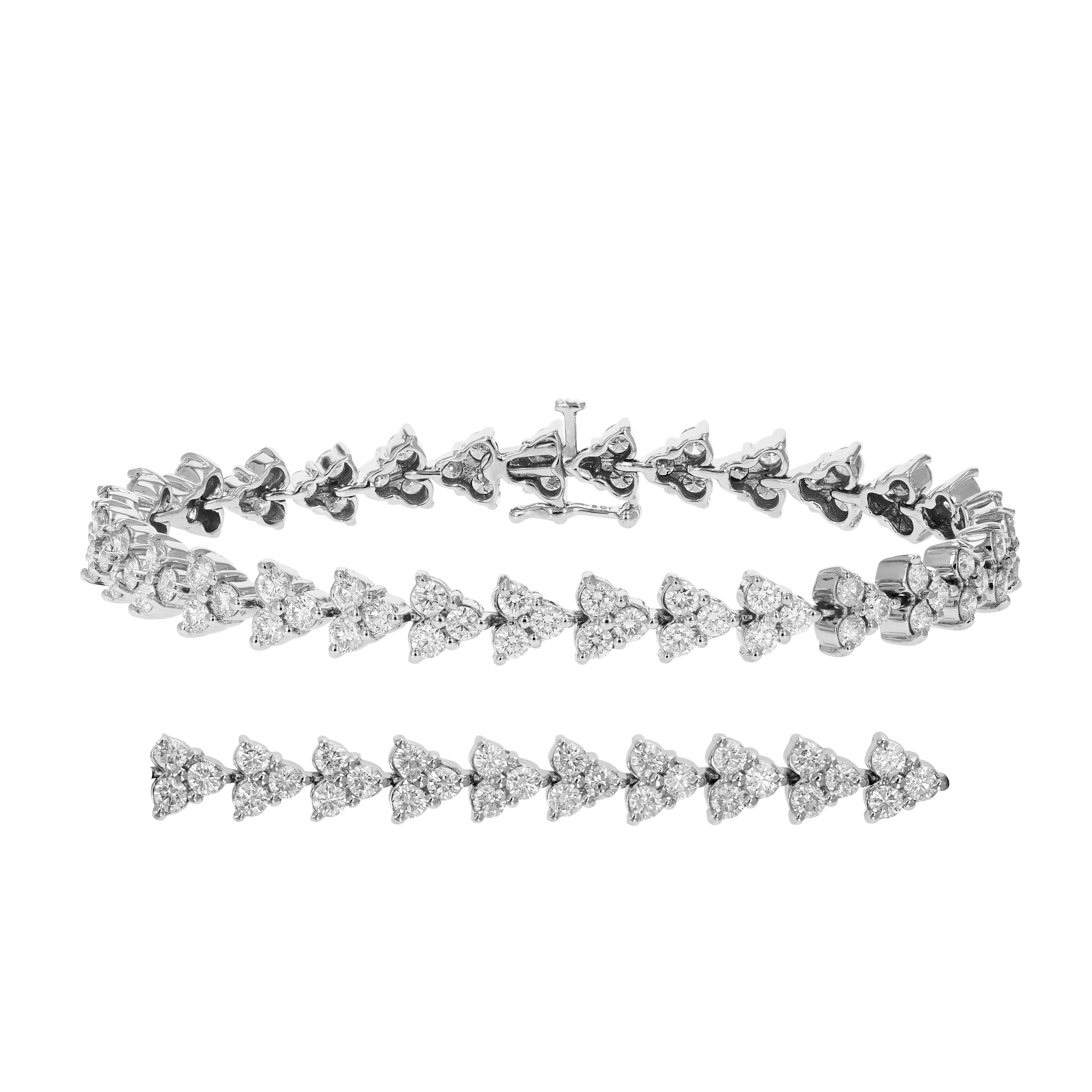 Diamond 3 Stone Link Tennis Bracelet