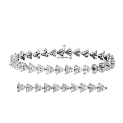 Diamond 3 Stone Link Tennis Bracelet