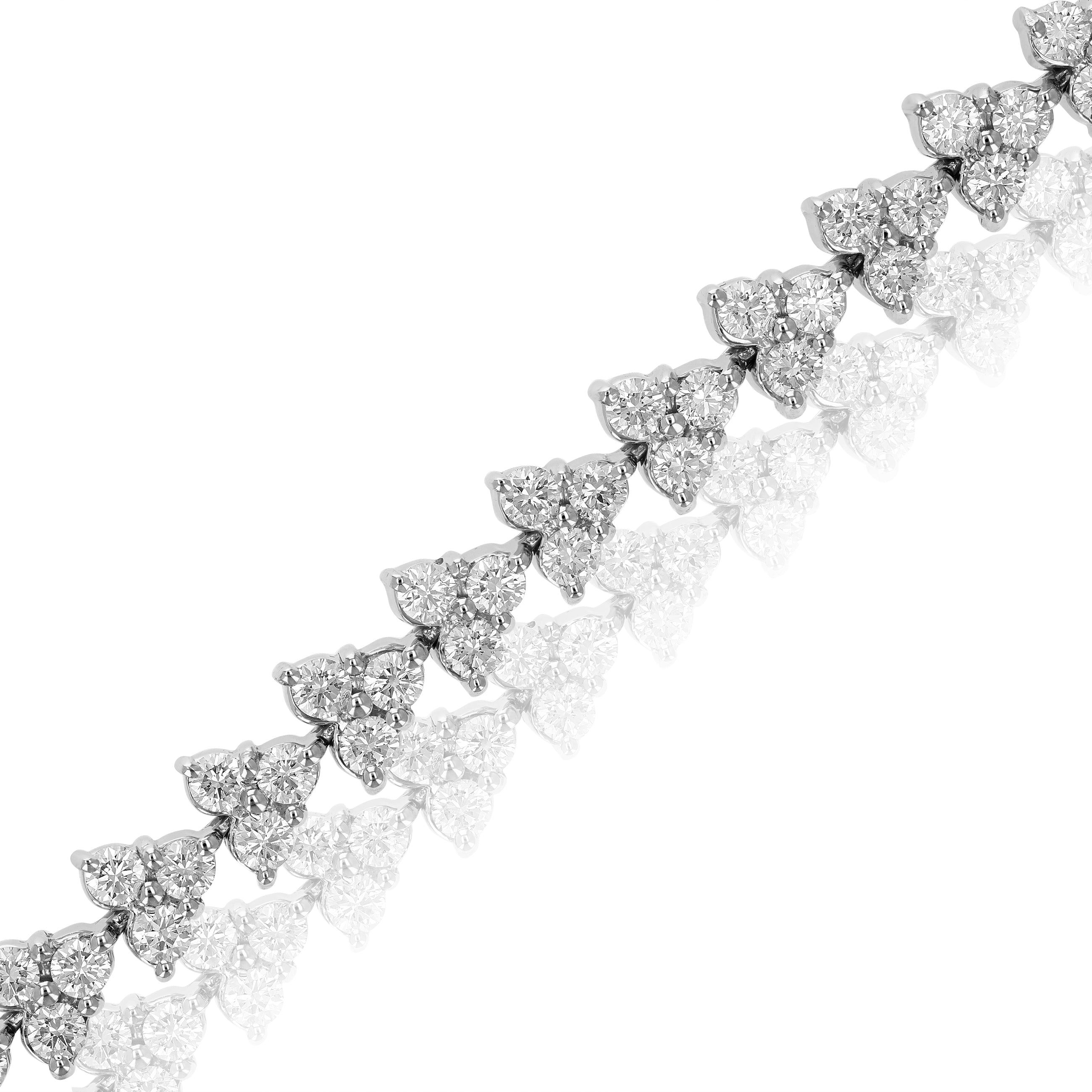 3 Stone Diamond Link Tennis Bracelet