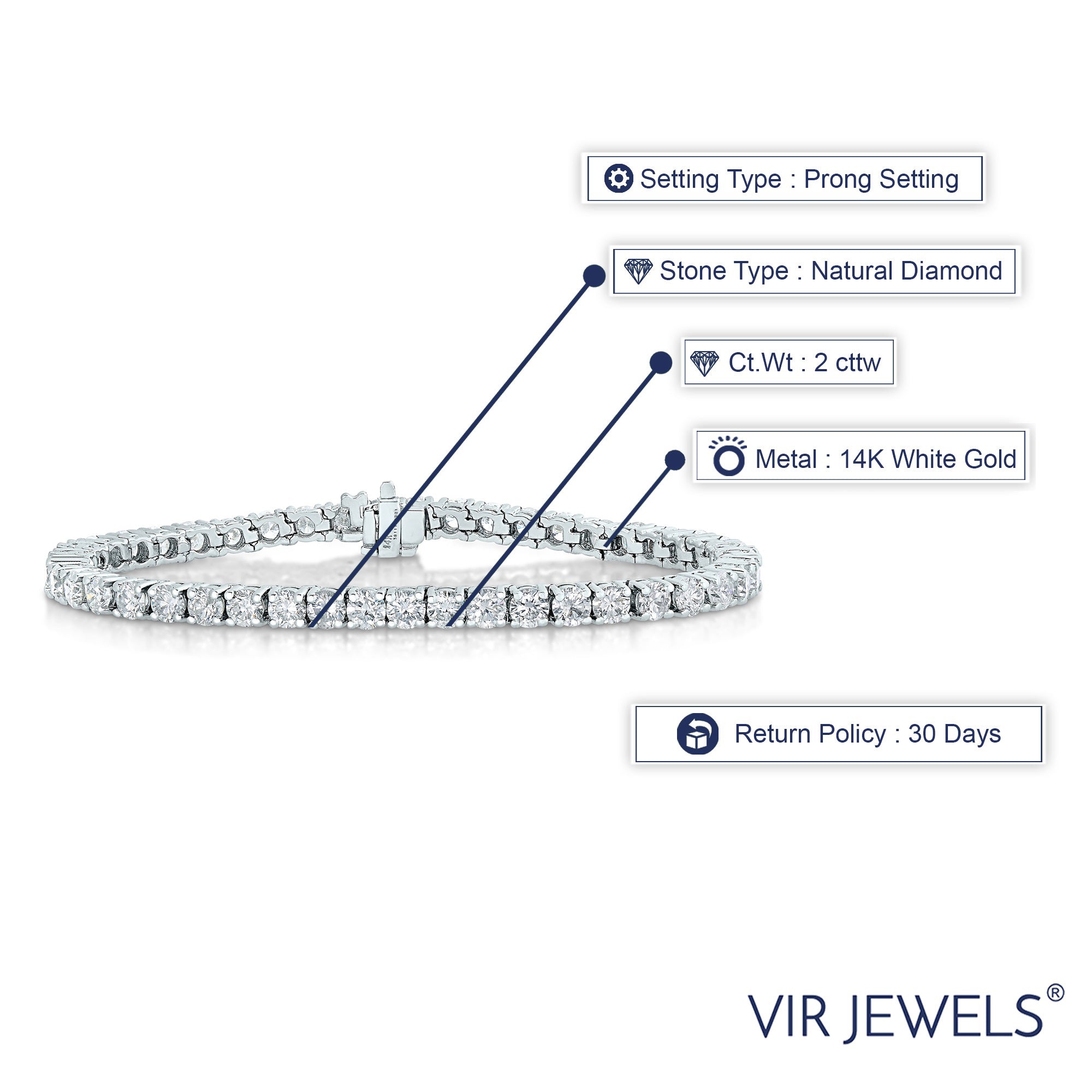 Round Diamond Tennis Bracelet