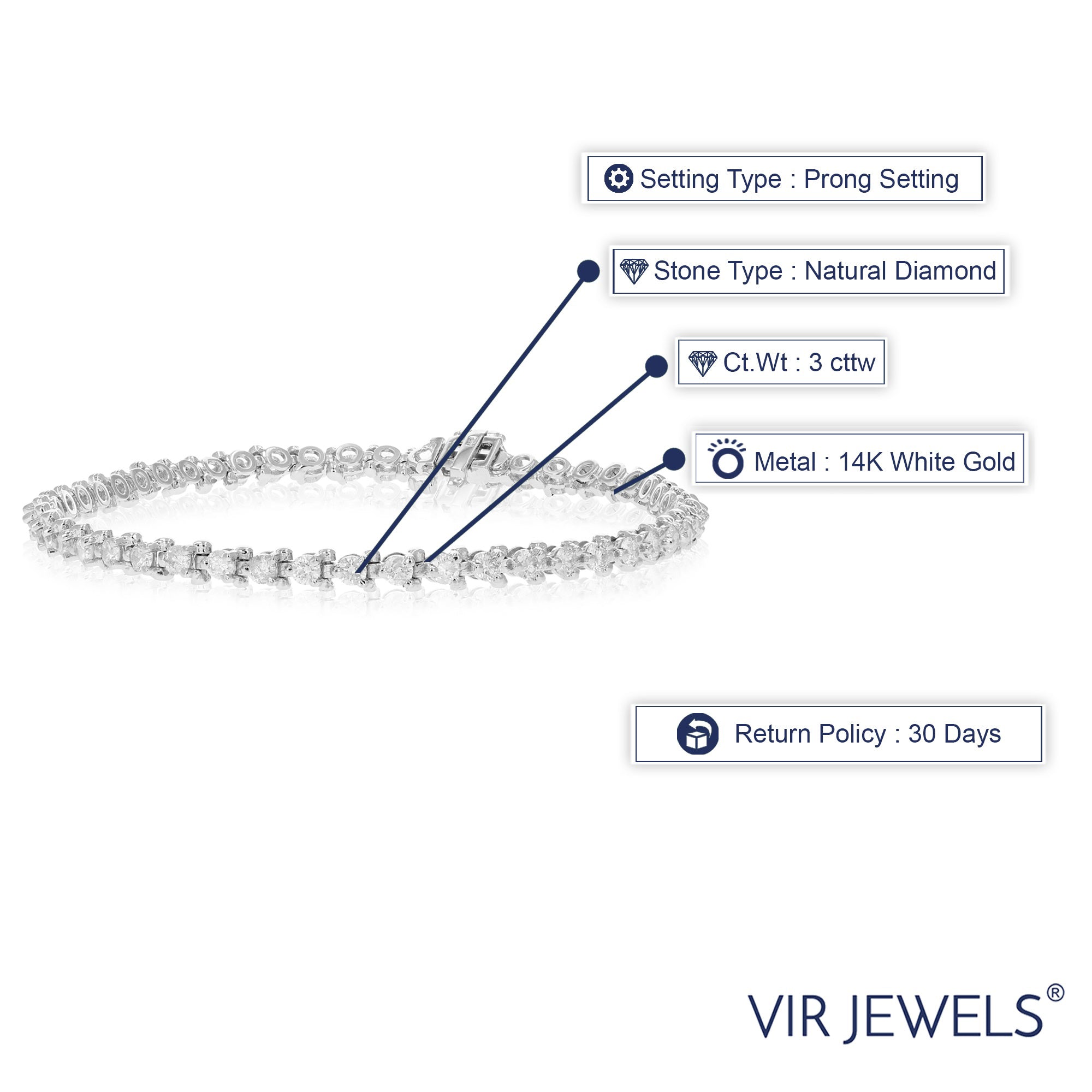 Diamond Trillion Tennis Bracelet