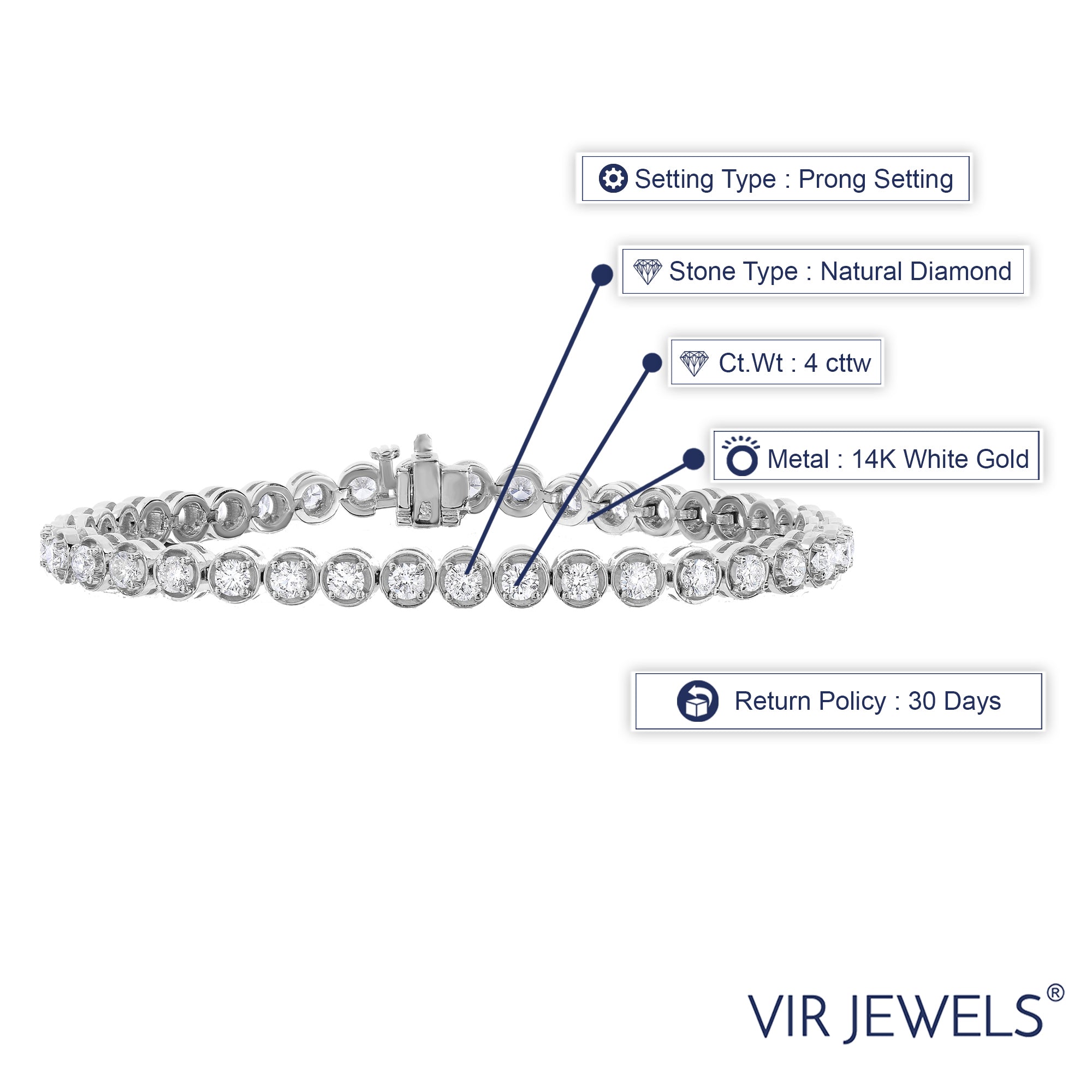 Bubble Diamond Tennis Bracelet