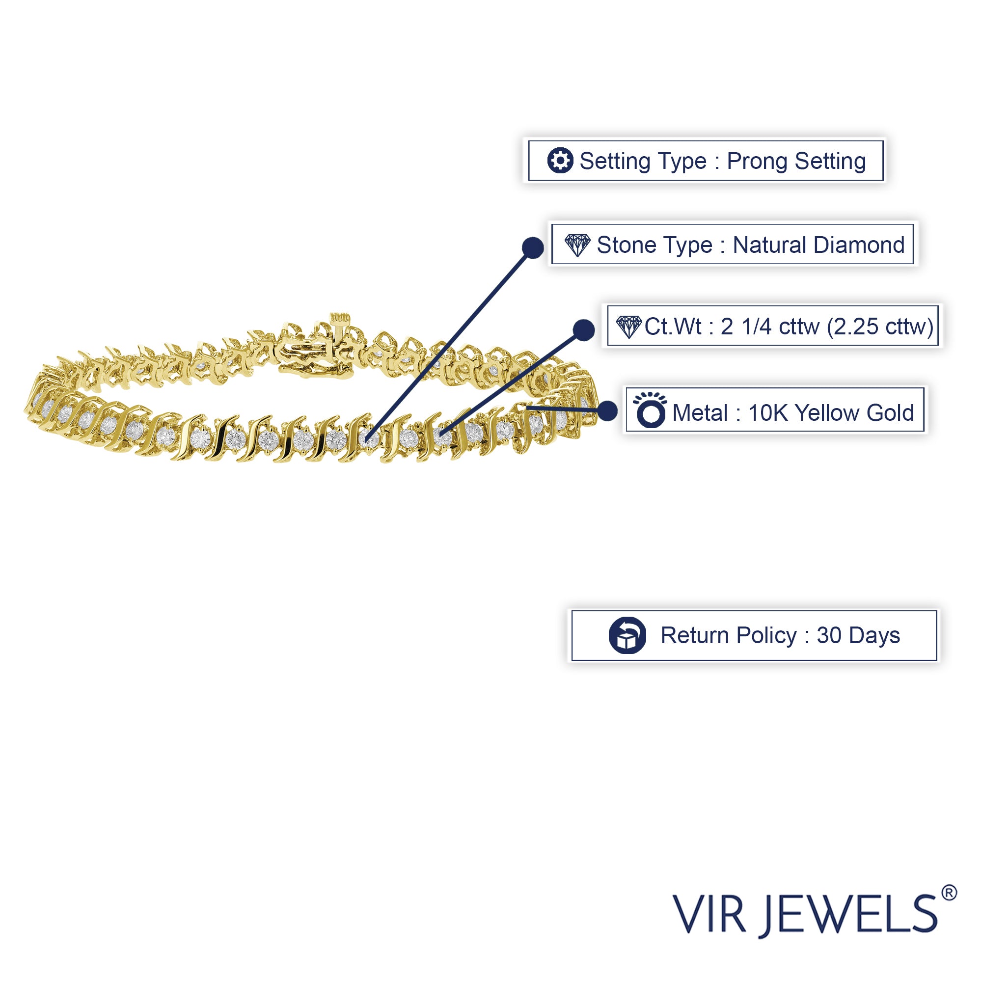 Yellow Gold S Link Bracelet