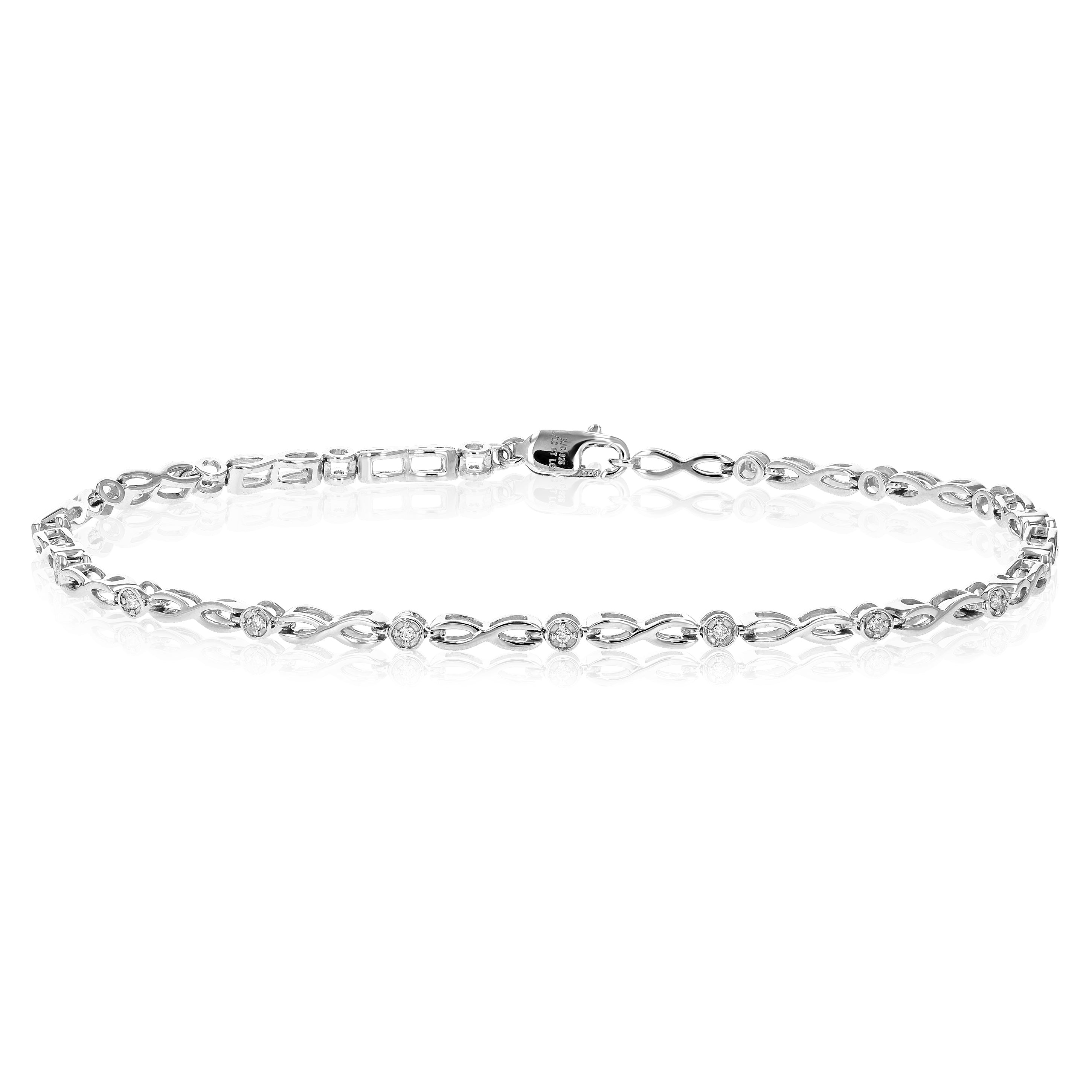 Diamond Infinity Round Station Bracelet