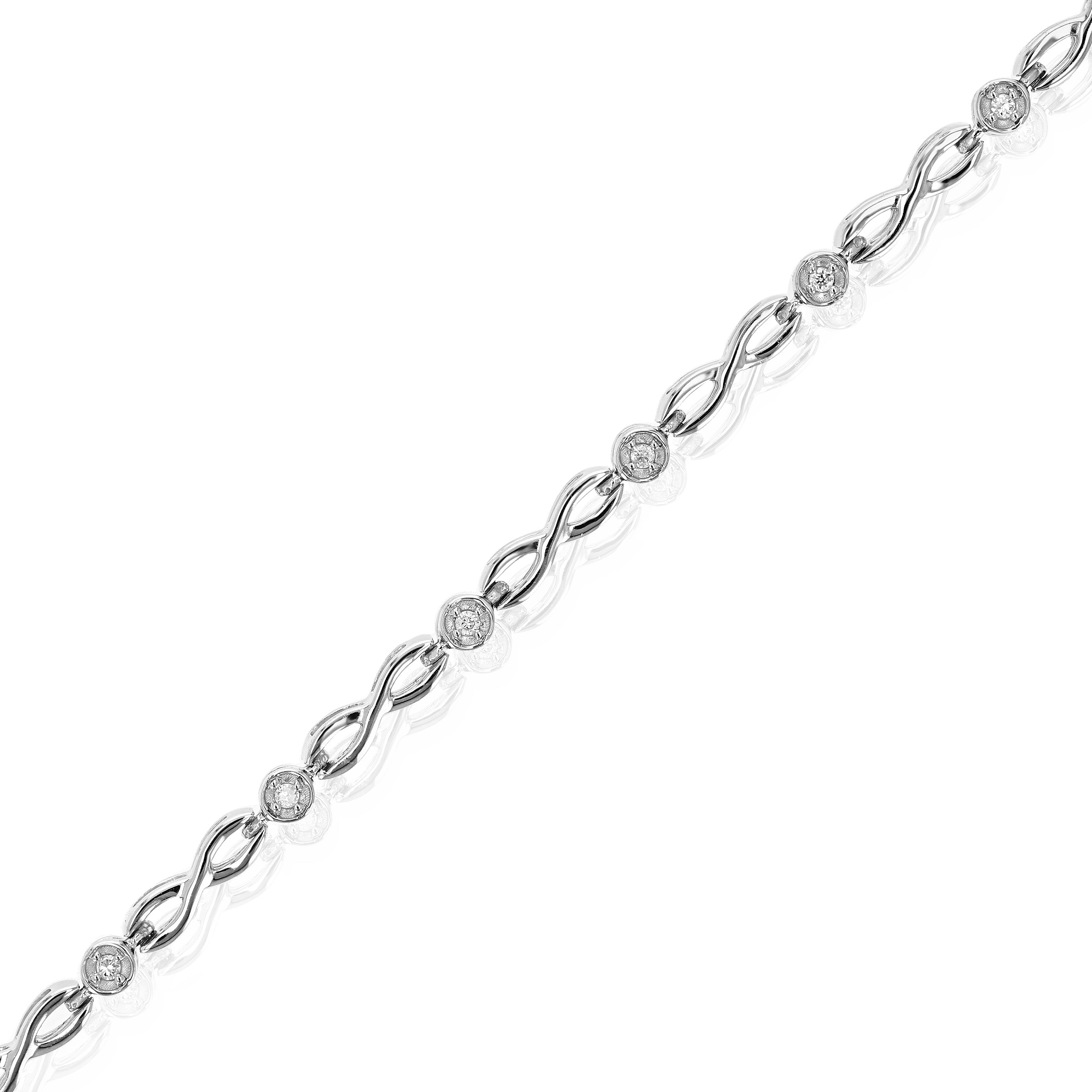 Diamond Infinity Round Station Bracelet