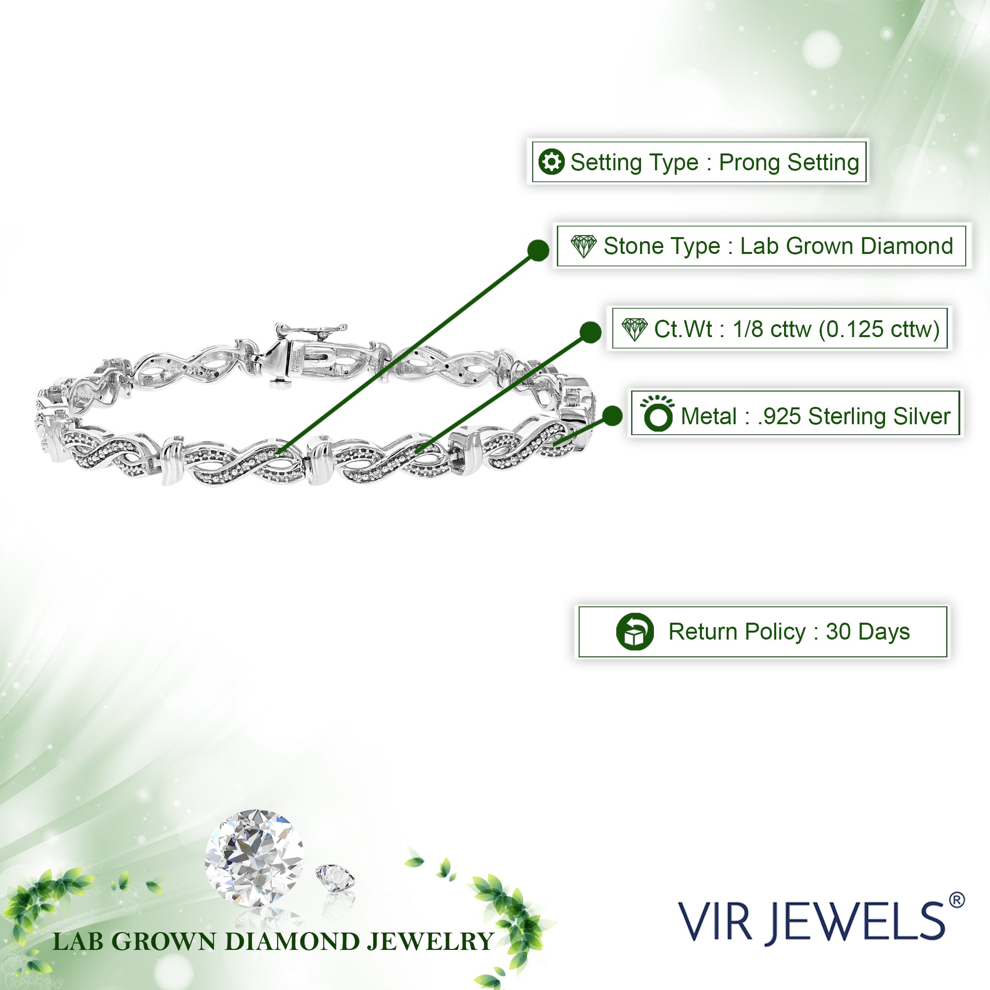 Infinity Chain Lab Diamond Bracelet