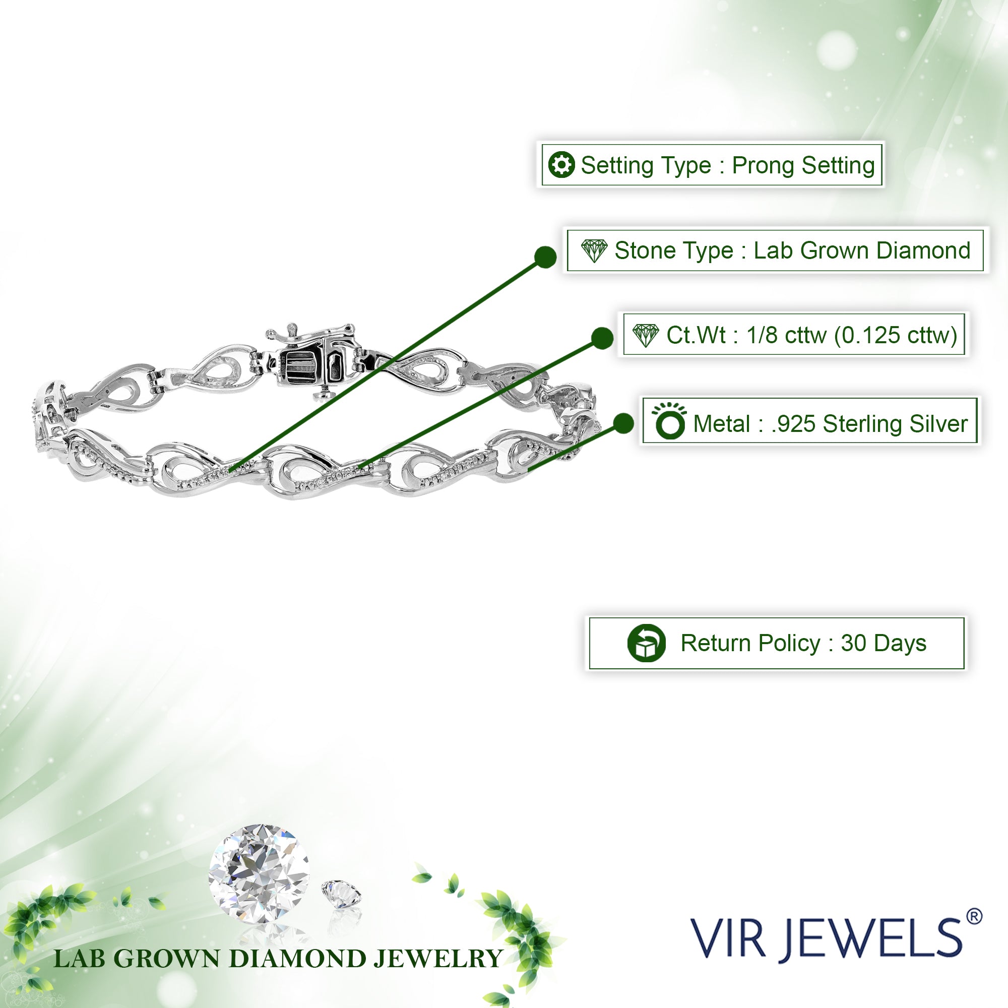 Tear Drop Chain Diamond Bracelet